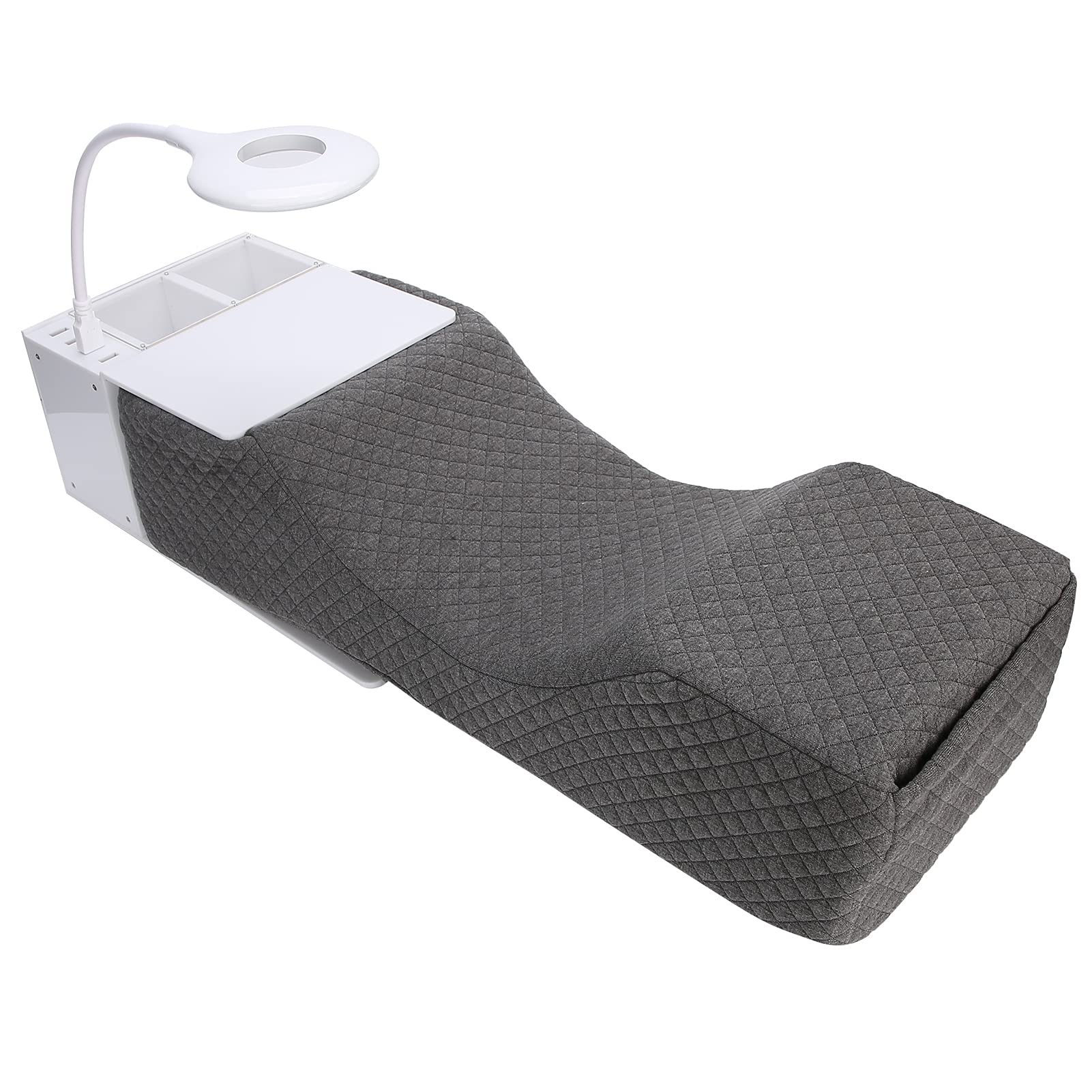 Professional Eyelash Extension Neck Pillow with Acrylic Shelf Organizer & USB Desk Lamp - Ergonomic Beauty Tool for Lash Artists, Salon Display & Makeup Organization - Perfect for Home & Professional Lash Studios