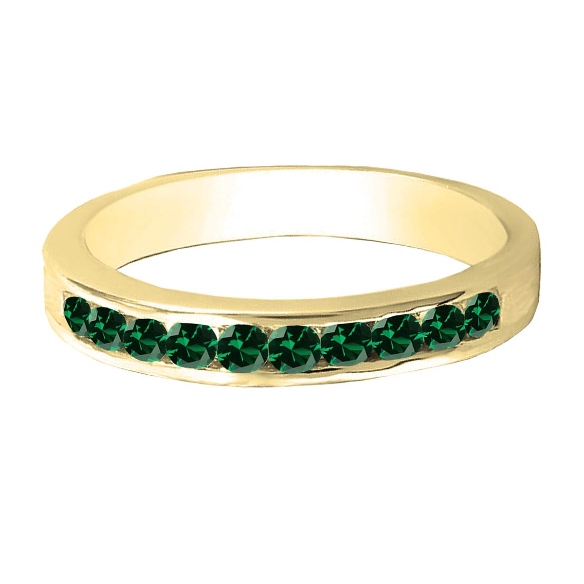 14K Gold Round Lab-Created Gemstone & Diamond Stackable Wedding Ring Band for Women – Elegant Bridal Jewelry for Engagement, Anniversary & Special Occasions