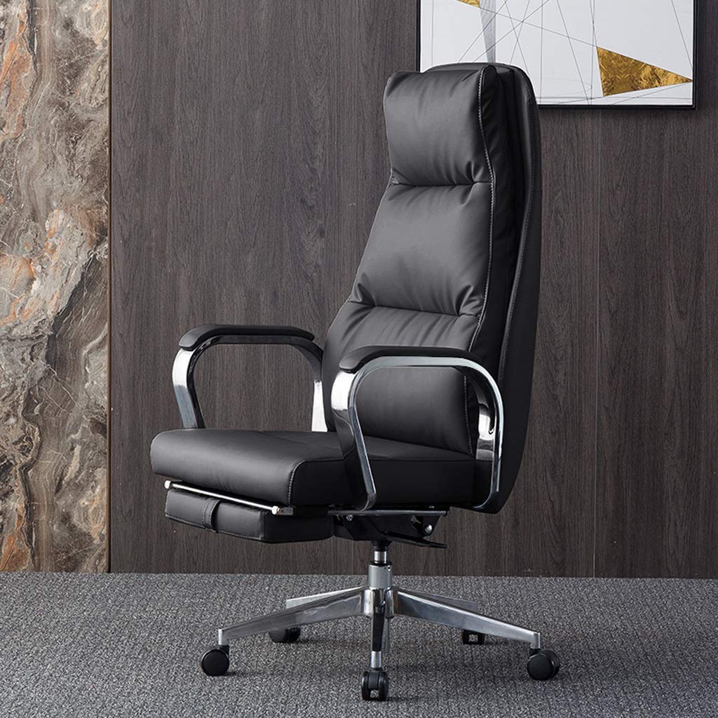 Premium Leather Executive Office Chair - Ergonomic High Back Reclining Computer Desk Chair with Latex Spring Cushion for Home & Business (Cowhide Brown) | Perfect for Home Office, Gaming, Study & Conference Rooms