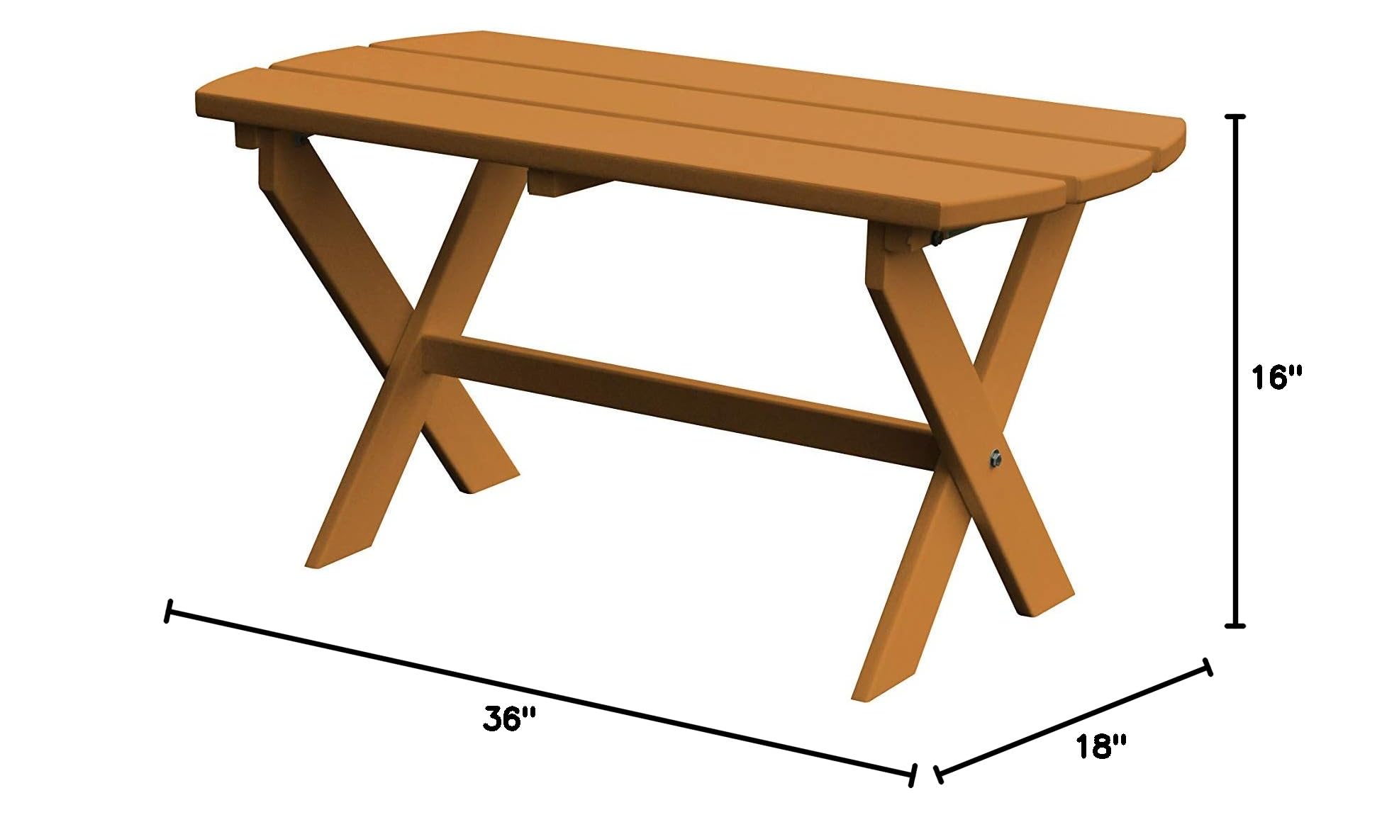 Furniture Barn USA Poly Folding Oval Coffee Table - Durable Cedar Wood for Living Room, Patio & Outdoor Use | Space-Saving Foldable Design