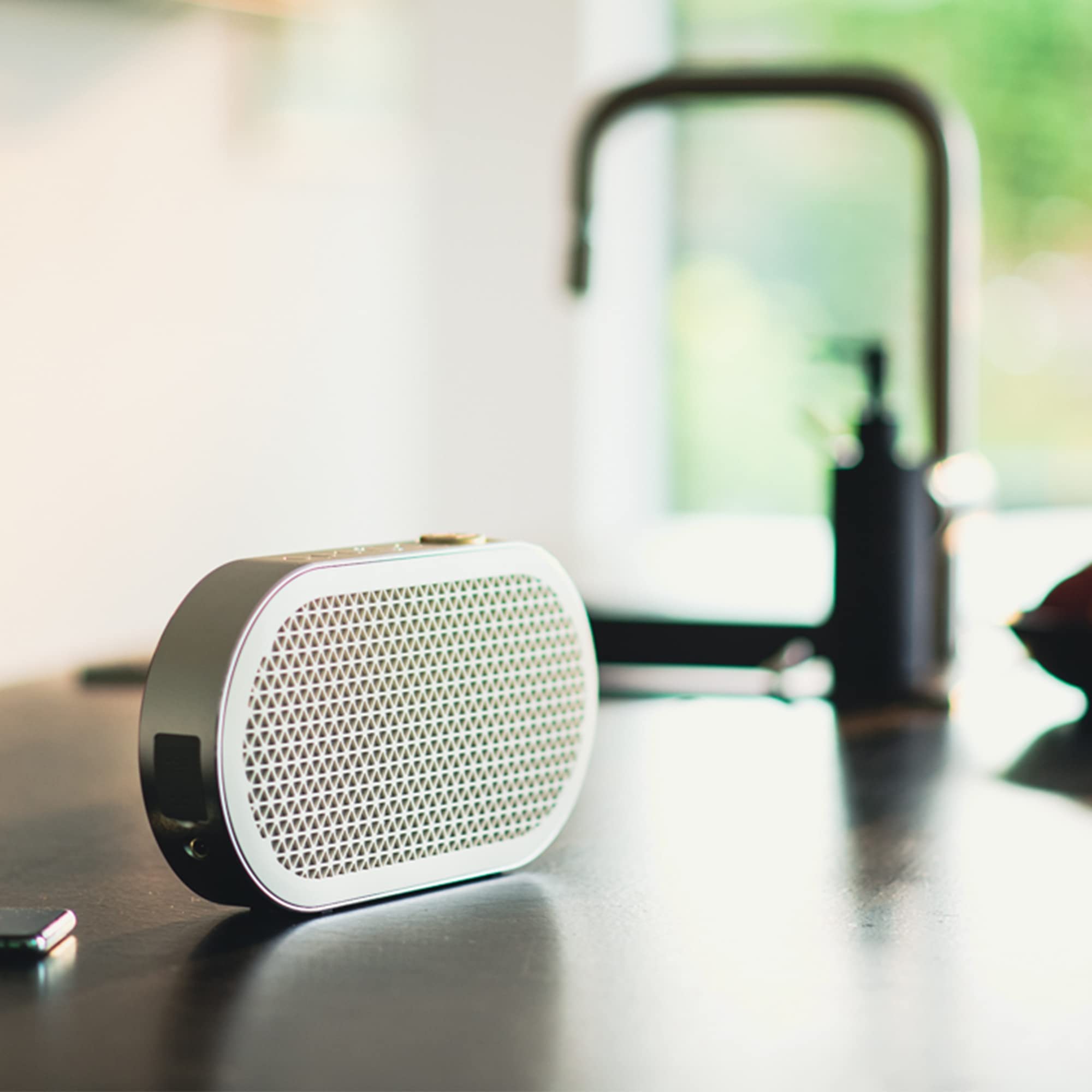 DALI Katch G2 Portable Bluetooth Speaker - Wireless Compact Outdoor Speaker with 30 Hours Playtime, 95dB Sound Pressure, Fabric Dust Cap (Caramel White) - Perfect for Travel, Beach, Camping & Home Use
