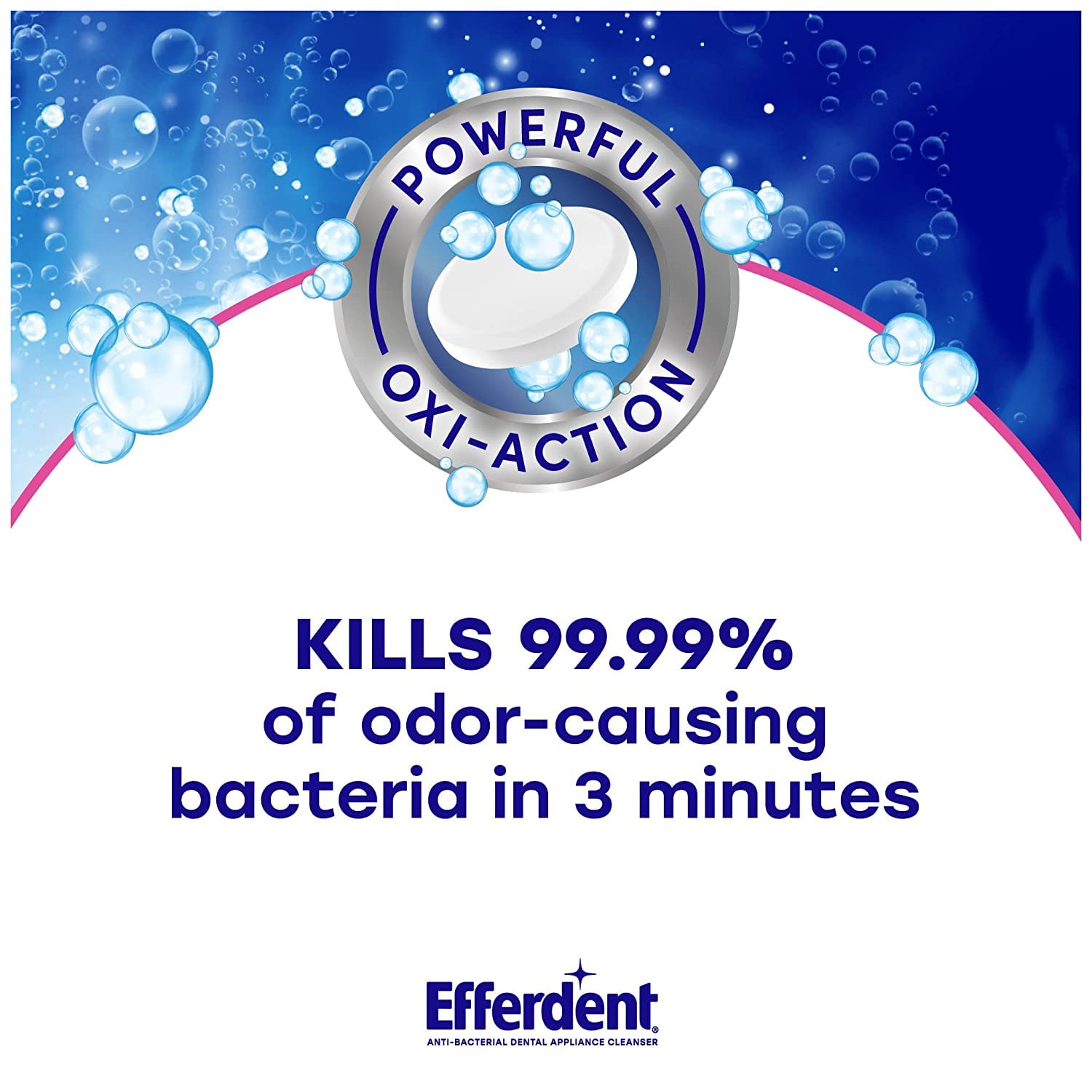 Efferdent Denture & Retainer Cleanser Tablets - 120 Count (6 Packs of 20) | Denture Cleaning Tablets for Fresh Breath & Stain Removal | Perfect for Daily Denture, Retainer & Night Guard Cleaning