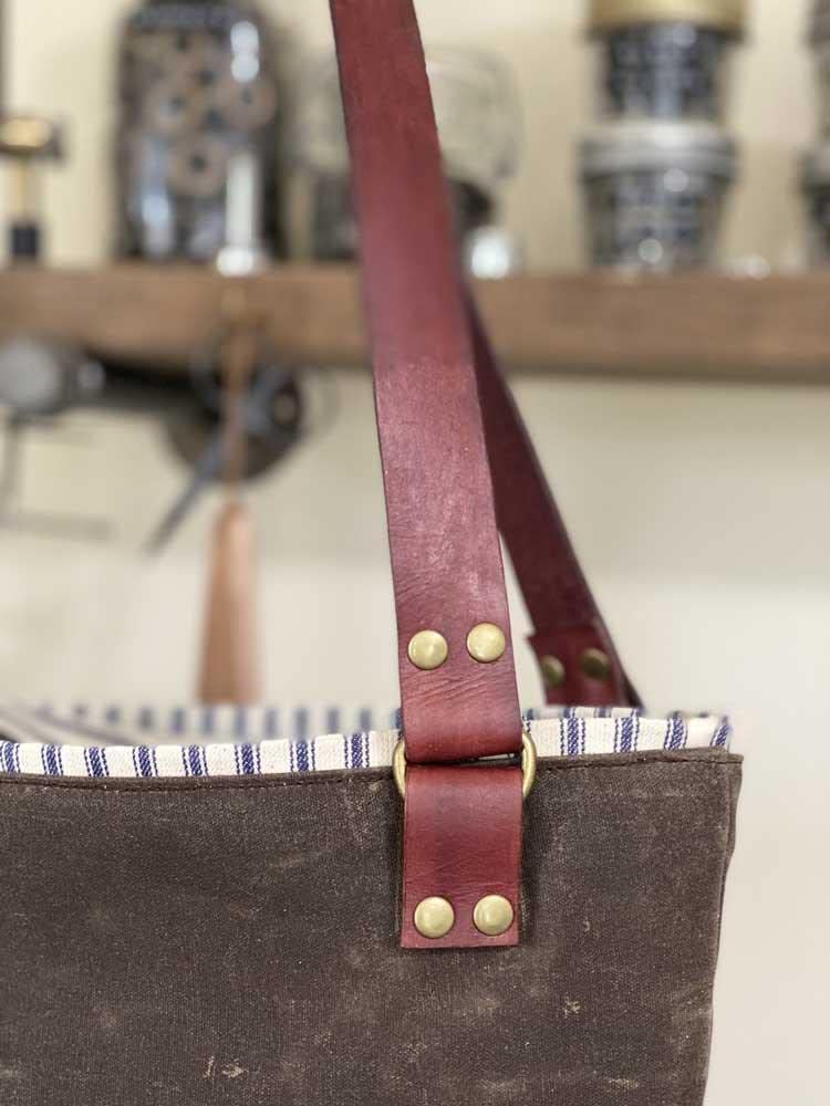 Premium Waxed Canvas & Leather Tote Bag - Olive Drab Waterproof Tote for Travel, Work & Shopping - Durable Unisex Shoulder Bag for Commuters & Professionals