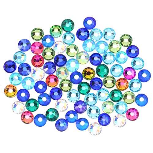 10 Colors Rhinestones Crystals for Crafts - Round Glass Flatback Gems for Nail Art, DIY Jewelry, Makeup Bags & Shoe Decoration (1440pcs, Mix Color 2, SS20) - Perfect for Wedding, Party & Home Decor Projects