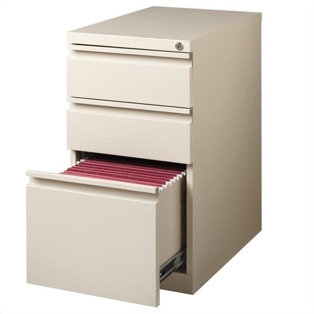 Hirsh Industries 2-Pack Mobile Filing Cabinets - 2 & 3 Drawer Office Storage in Putty | Perfect for Home Office, Classroom & Small Business Organization
