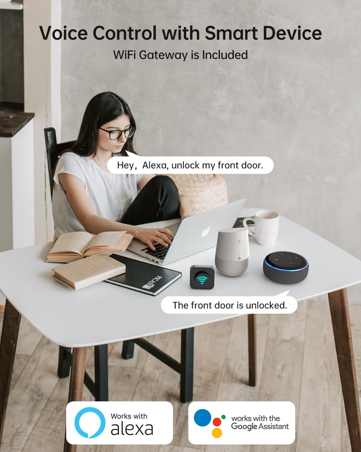 Smart WiFi Fingerprint Keyless Entry Door Lock with Keypad & Bluetooth - Digital Electronic Deadbolt Handle Set with Auto Lock, App & Alexa Remote Control - Perfect for Home Security & Smart Home Automation (Silver)