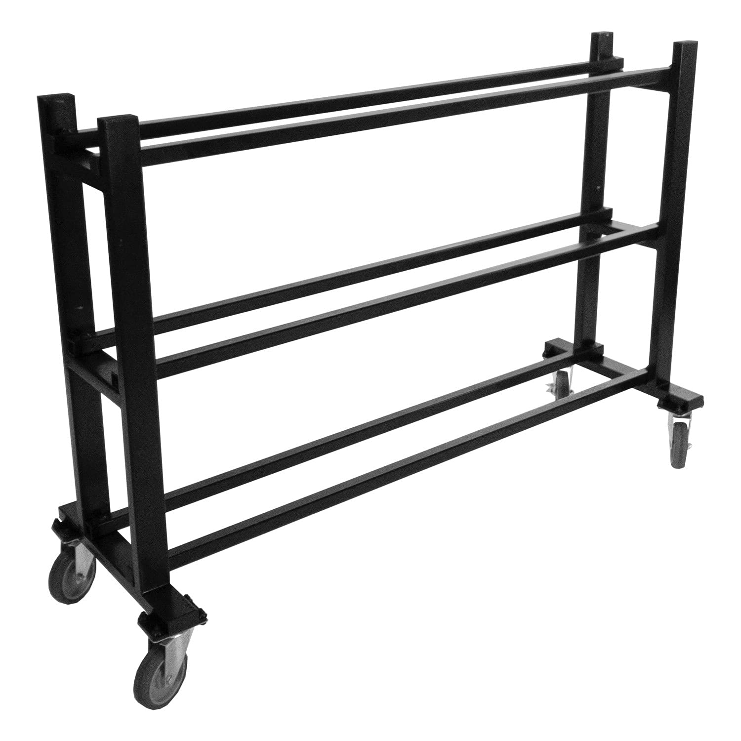 Champion Sports Chrome Frame Rolling Basketball Storage Cart - Durable & Portable Sports Equipment Organizer for Gym, Home, or School Use