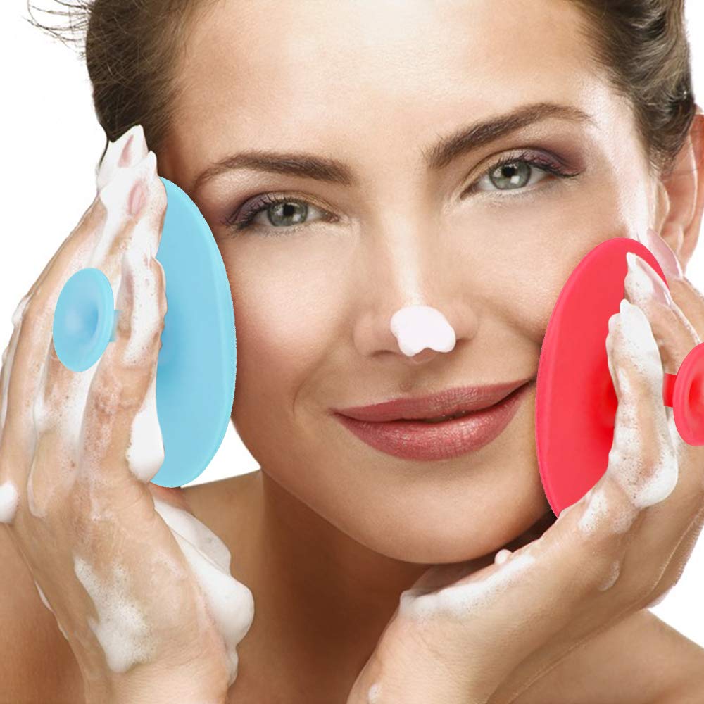 Ubersweet® 4PCS Silicone Facial Cleansing Brush Set - Gentle Exfoliating & Pore Cleaning Tool for Acne Removal, Blackhead Treatment & Baby Shower | Soft Bristle Face Scrubber for Sensitive Skin | Spa & Daily Skincare Routine