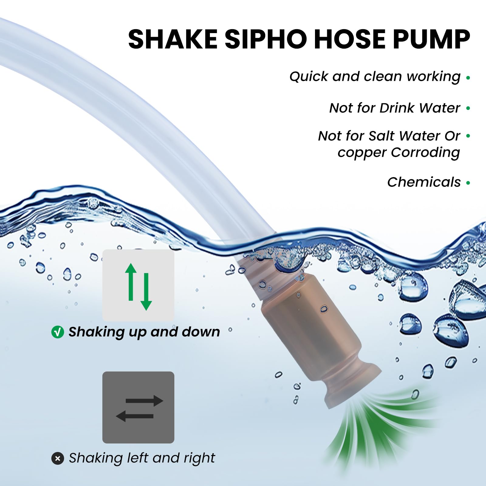 Watflow 6FT Gas Siphon Hose Pump - 1/2