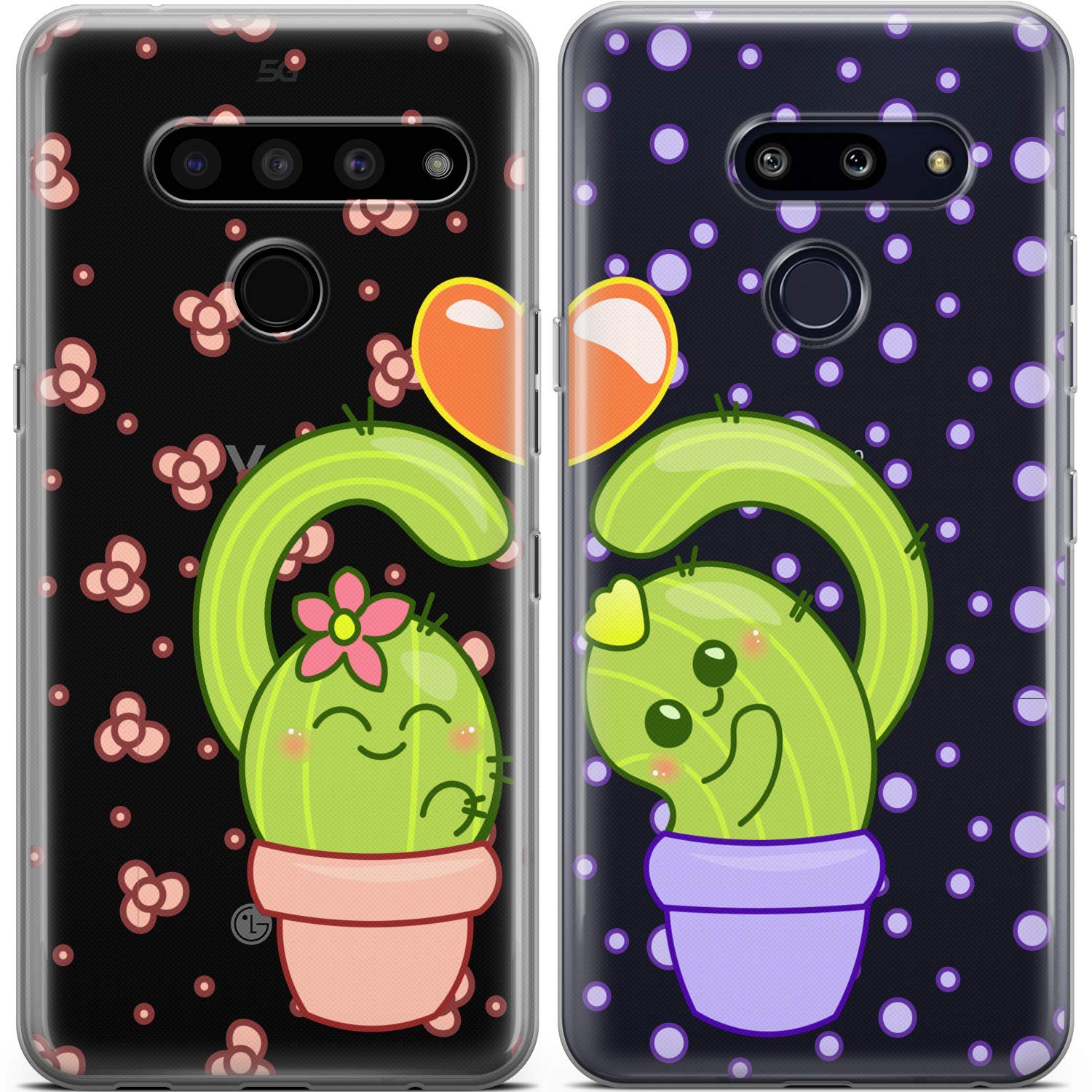 Cute Matching Cactus Phone Cases for iPhone 15 Pro Max/14 Plus/13/12 Mini/11/SE/XS/XR/8/7 - Best Friend Valentine's Gift for Girls, Kawaii BFF Couple Covers - Perfect for Friendship Day, Valentine's Day & Matching Outfits