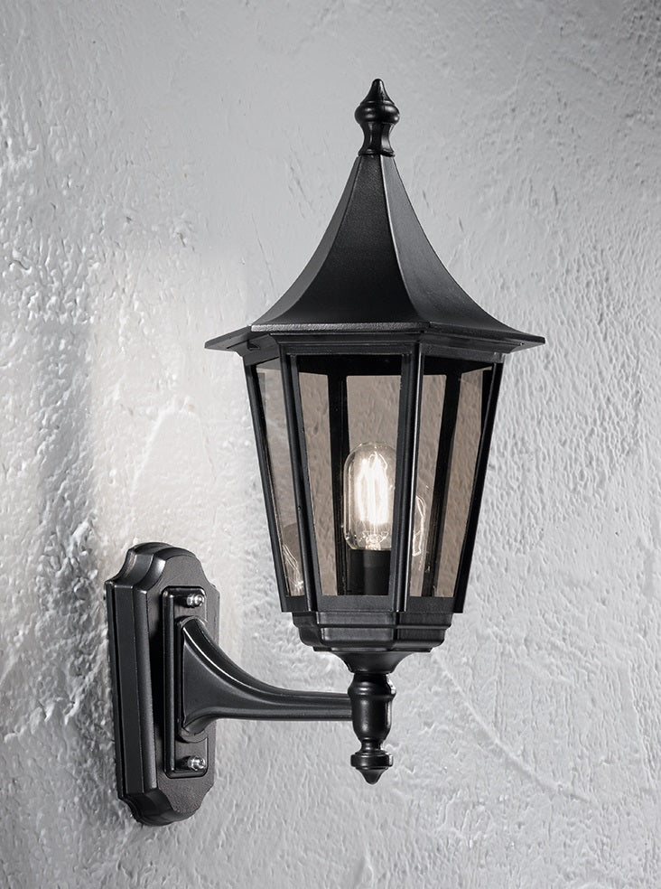 Bournemouth Outdoor Wall Light IP43 Waterproof - Black Aluminum Exterior Sconce for Porch, Garden, and Patio Lighting