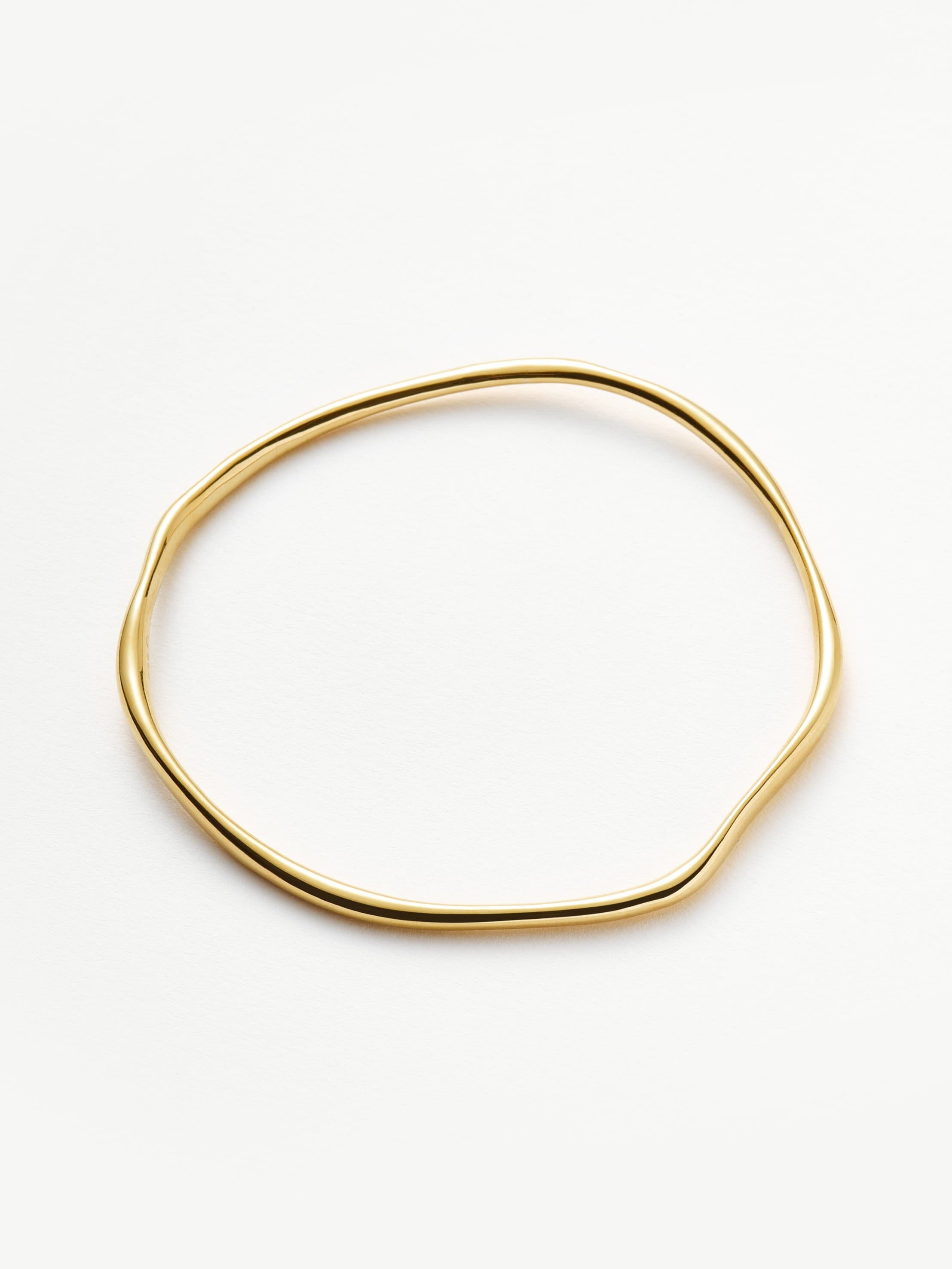 Molten Ripple Bangle Bracelet - 18k Gold Vermeil Plated Women's Jewelry for Everyday Wear & Special Occasions