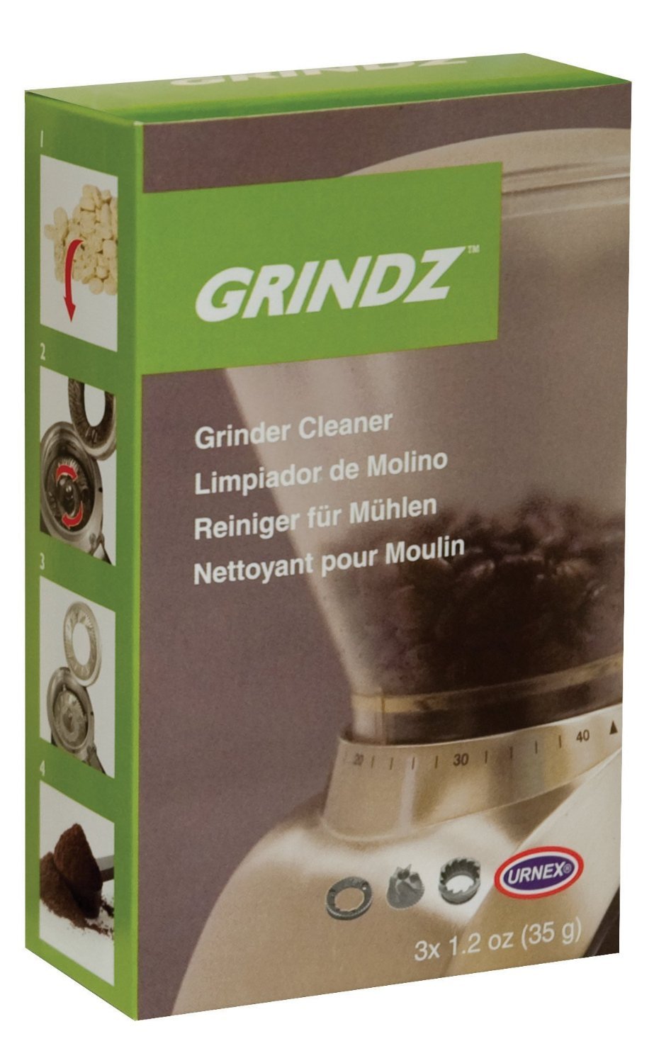 Grindz Coffee Grinder Cleaner Tablets - 6 Single Use Packets for Burr & Blade Grinders - Perfect for Home & Commercial Espresso Machines