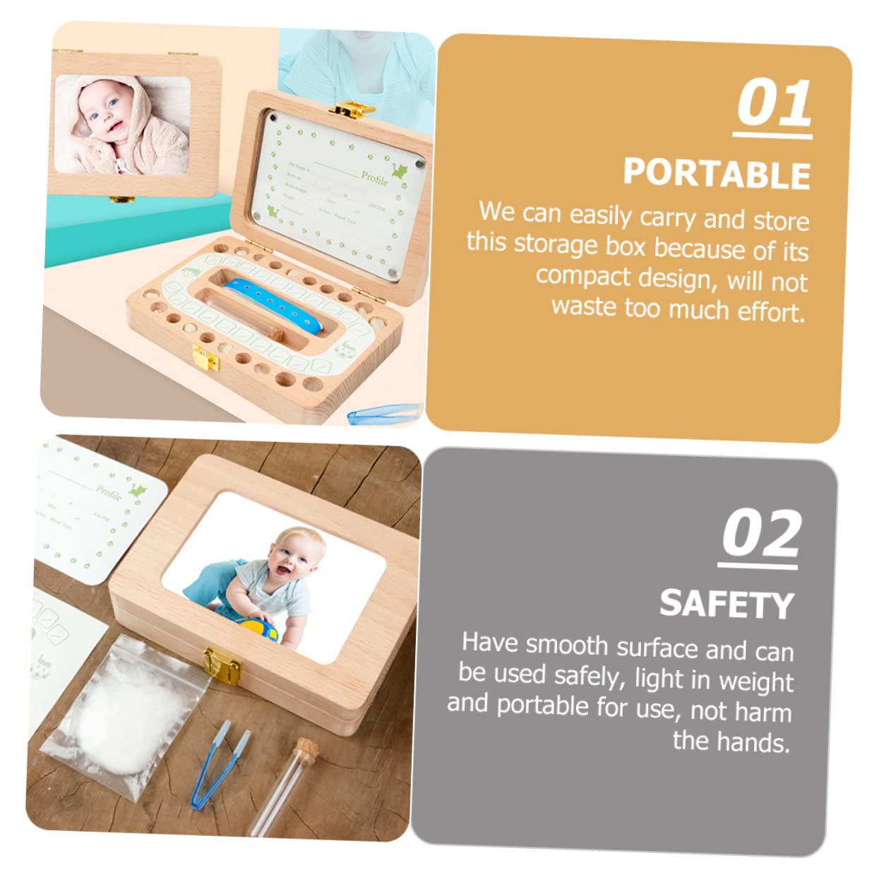 ULDIGI Wooden Tooth Fairy Box - Kids Tooth Storage Holder for Lost Teeth, Keepsake Organizer for Baby Teeth Collection - Perfect for Tooth Fairy Gifts & Childhood Memories