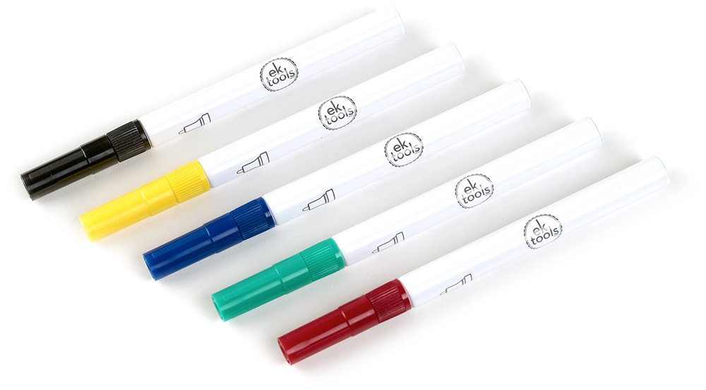 EK Tools 5-Pack Primary Color Paint Pens - Vibrant Water-Based Markers for DIY Crafts, Art Projects, Scrapbooking & Home Decor