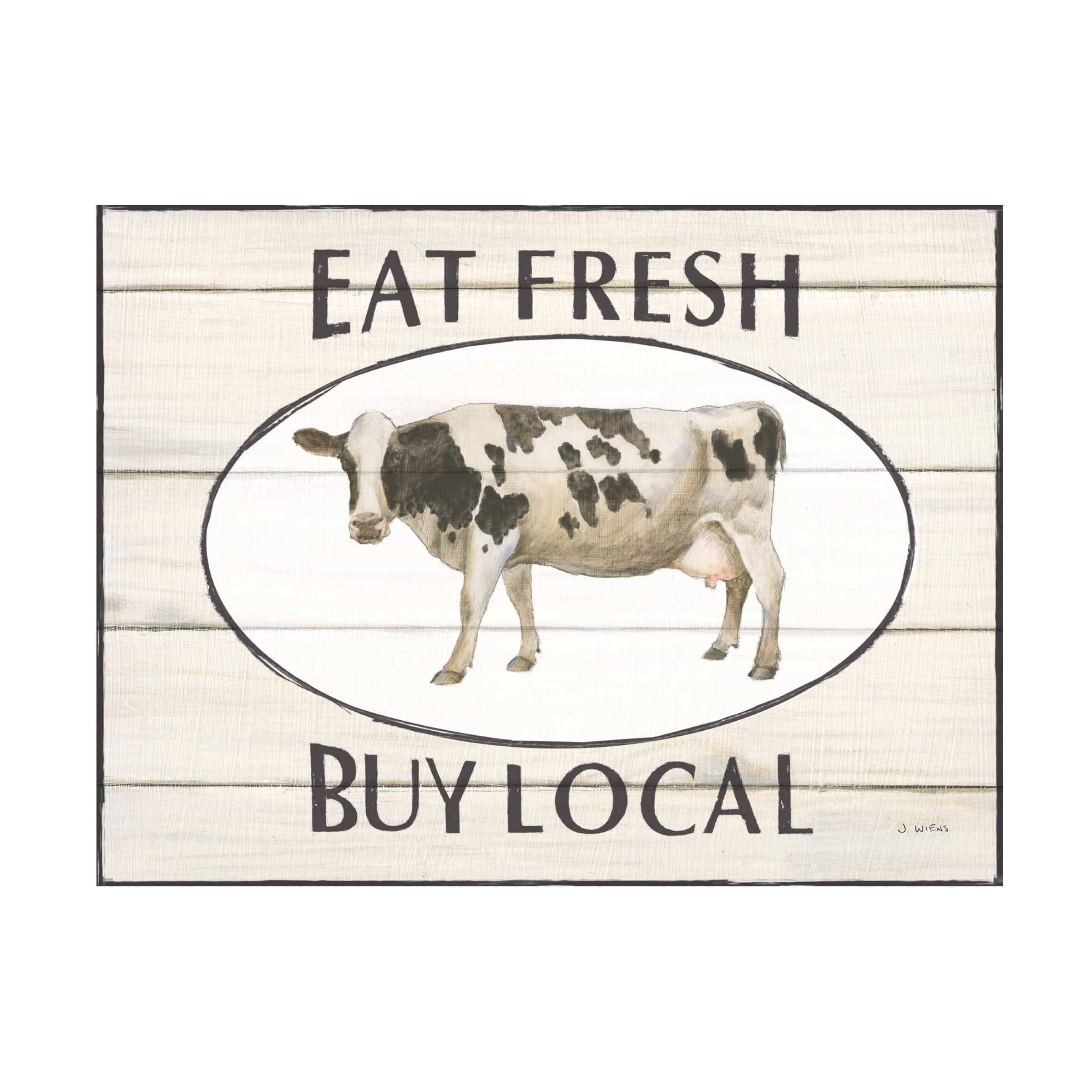 Trademark Fine Art 'Country Cow V' Canvas Art by James Wiens - Farmhouse Wall Decor for Living Room, Bedroom & Office