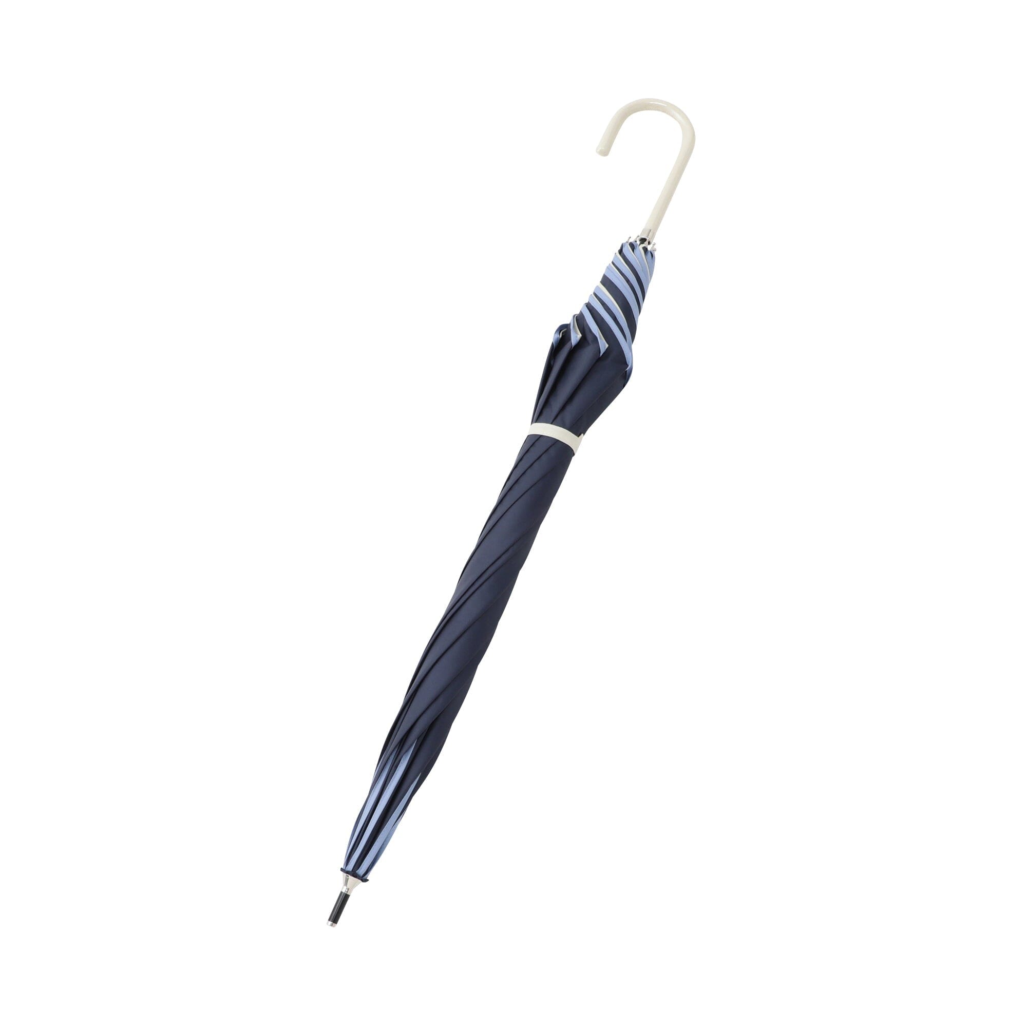 Bicolor Piping Long Umbrella 58Cm Navy - UV Protection & Waterproof for Sunny & Rainy Days - Perfect for Outdoor Activities, Commuting, and Travel