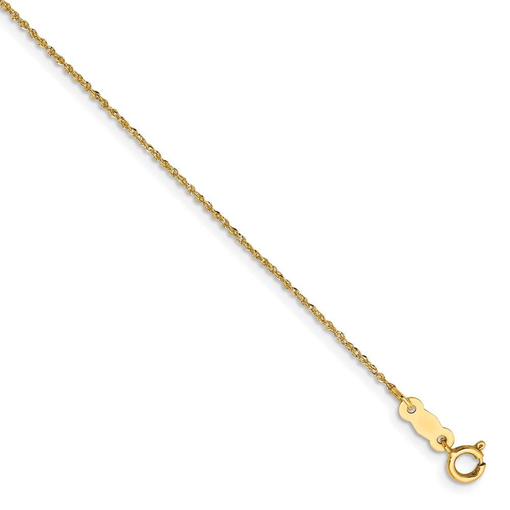 14K Yellow Gold 0.7mm Rope Chain Necklace for Women - Dainty & Elegant Jewelry for Everyday Wear, Gift Giving & Special Occasions