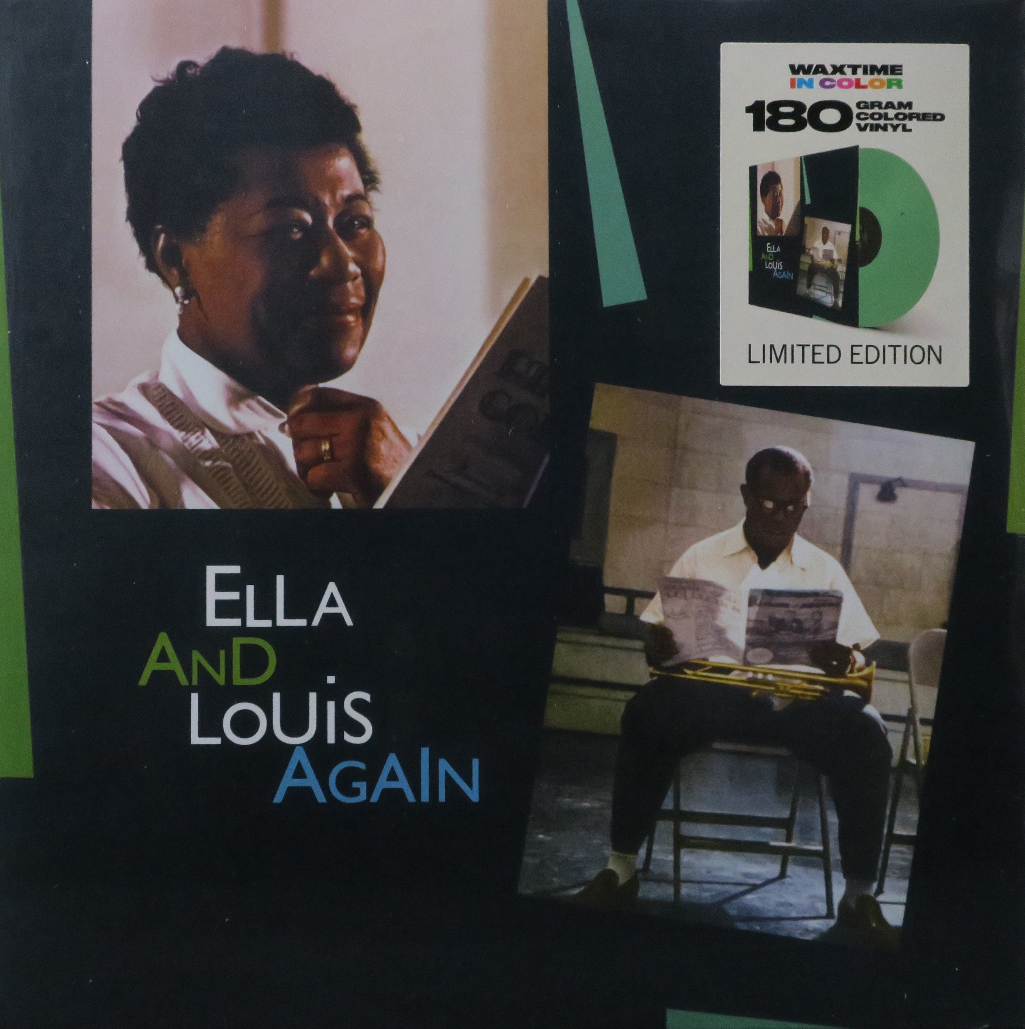Ella Fitzgerald & Louis Armstrong 'Ella And Louis Again' 180g Green Vinyl LP Record - Jazz Music Collectible for Audiophiles & Vintage Vinyl Enthusiasts - Perfect for Home Listening & Music Collections