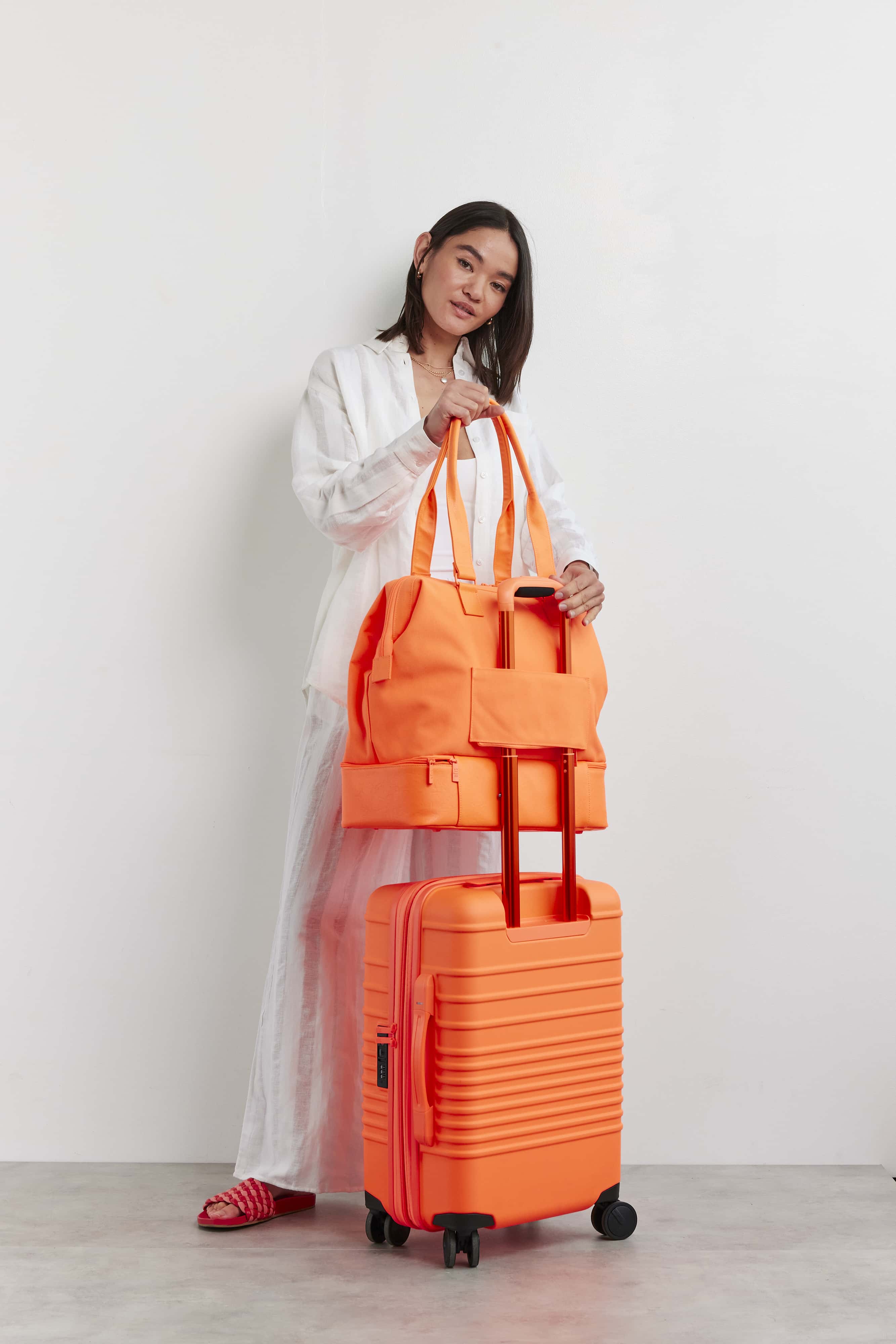 Premium Creamsicle Carry-On Roller Luggage - Lightweight & Durable for Air Travel, Business Trips & Weekend Getaways