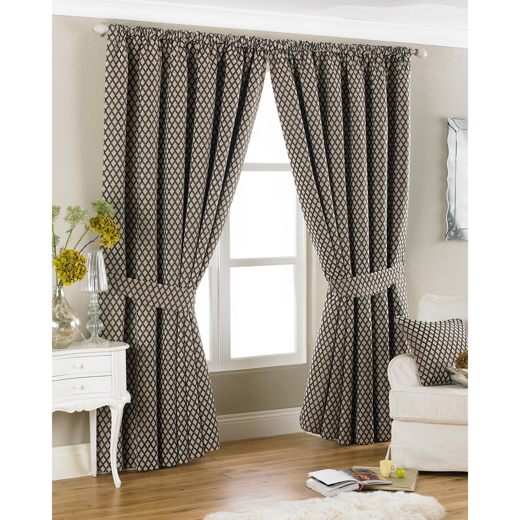 Devere Pencil Pleat Curtains 66x72 Inches - Mocha Brown Blackout Window Drapes for Living Room & Bedroom - Thermal Insulated Room Darkening Curtain Panels