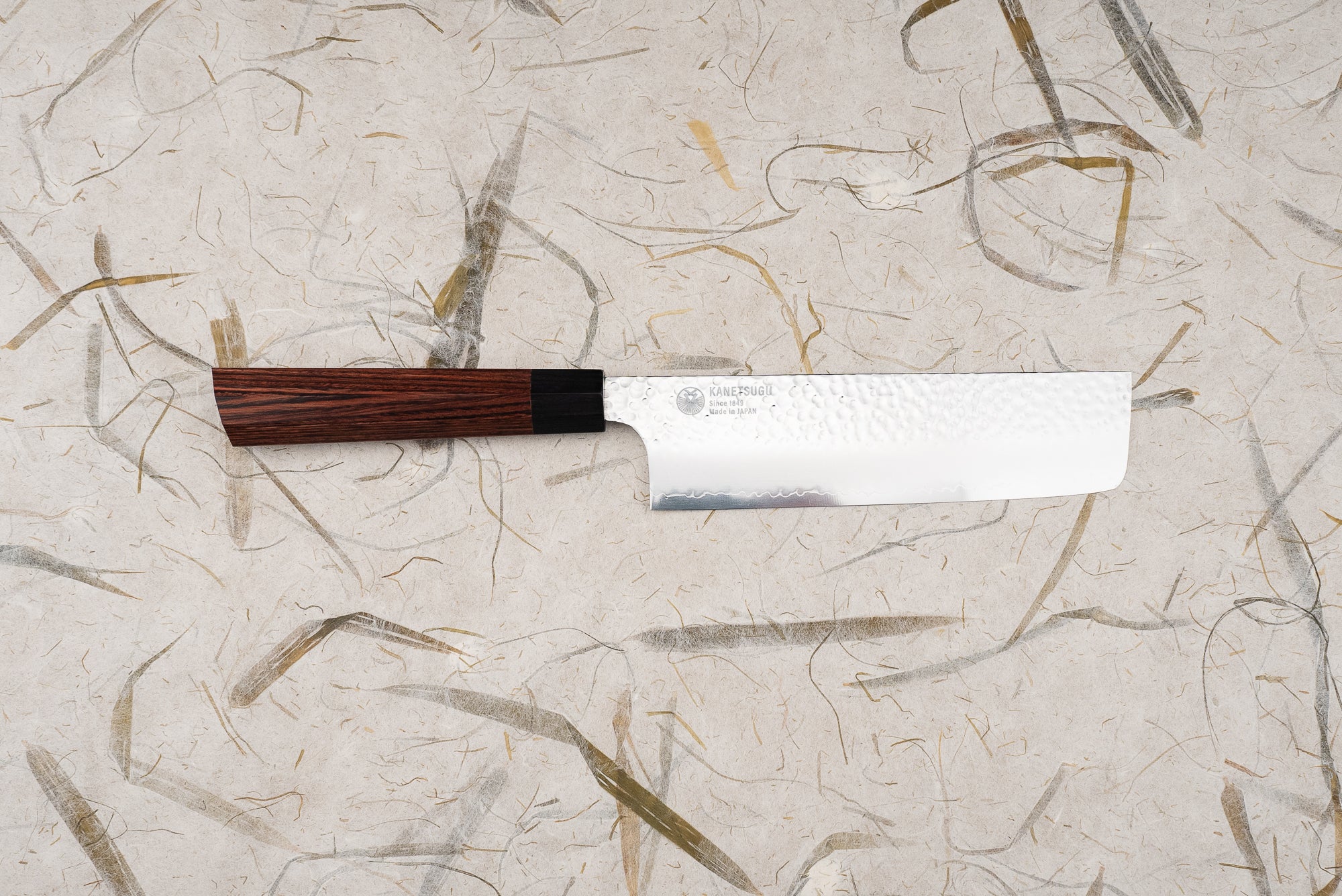 Premium Seki Kanetsugu Heptagon Wood Nakiri Knife 175mm - Japanese Vegetable & Herb Chopper for Professional Chefs & Home Cooking