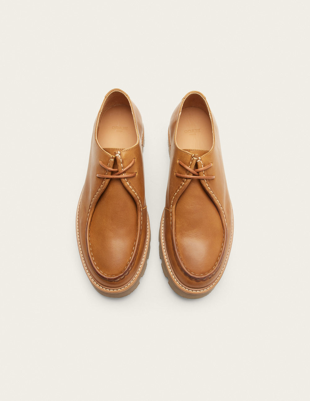 Gontran Cognac Pull-Up Derby Shoes for Men – Stylish & Comfortable Leather Dress Shoes for Business, Office & Formal Occasions