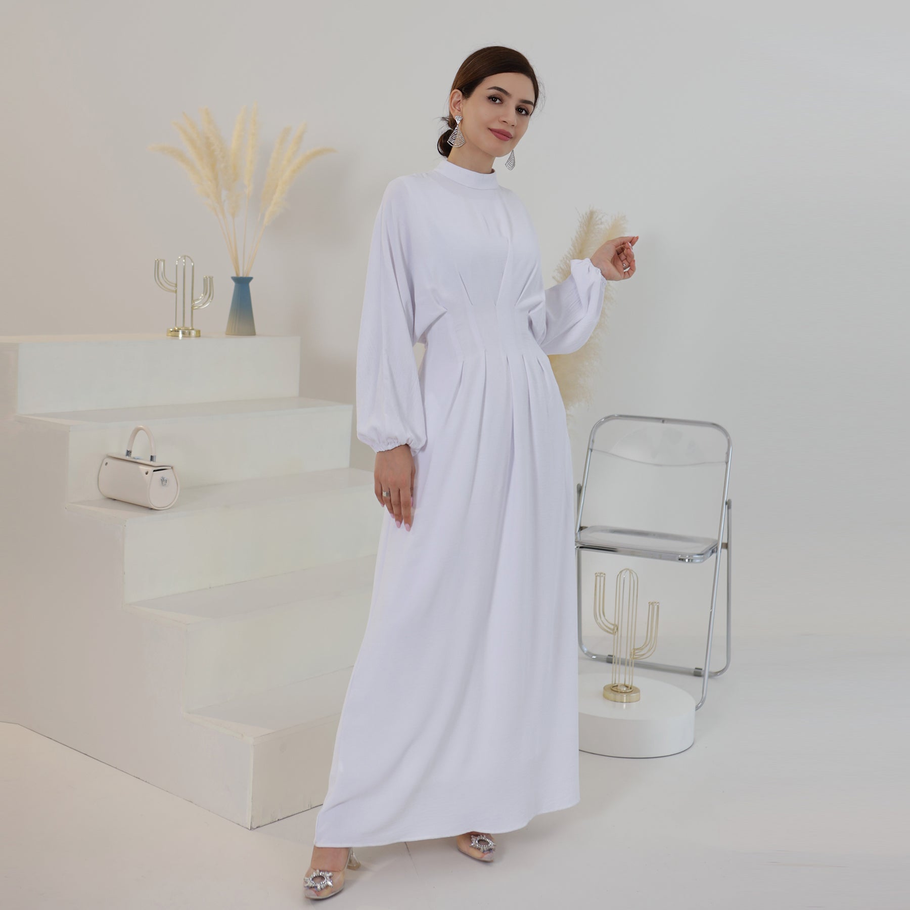 Daniella Women's White Maxi Dress - Elegant Long Flowy Summer Dress for Beach, Wedding, and Party Occasions
