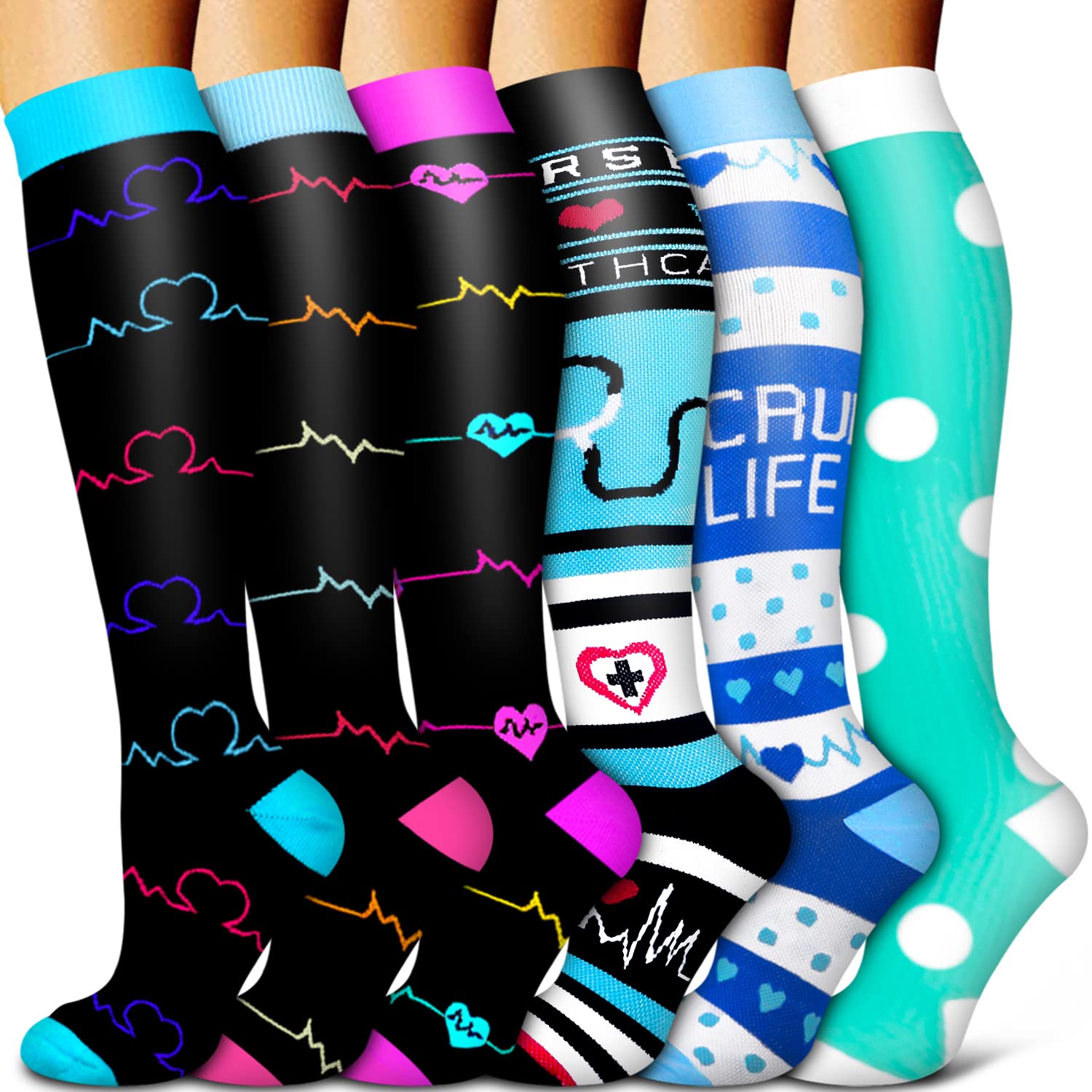 Copper Compression Socks for Women & Men - Improve Blood Circulation & Recovery - Best for Running, Hiking, Nursing, Travel & Long Flights - Ideal for Athletes, Nurses & Frequent Travelers