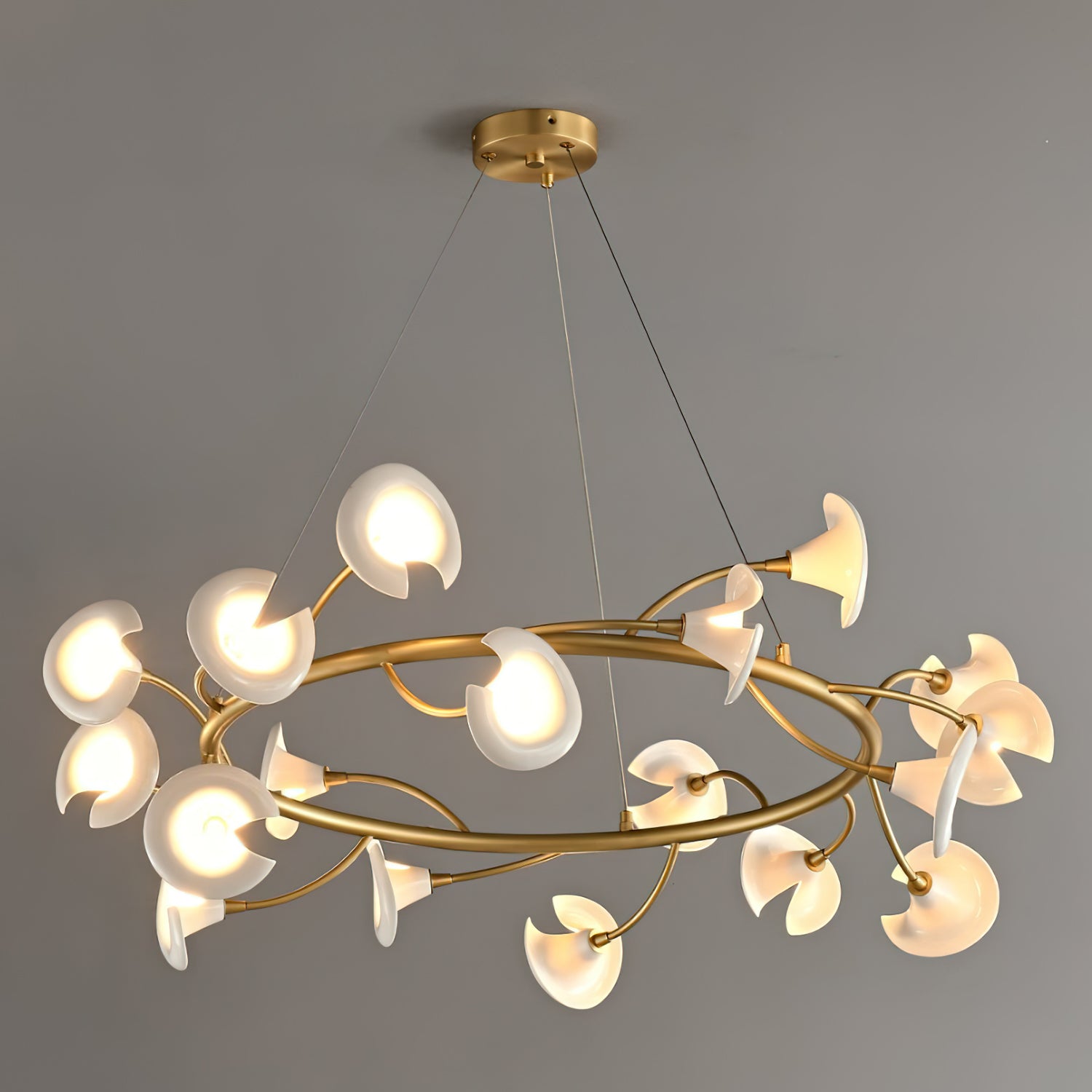 Elegant Cerisium Blossom Crystal Chandelier - Modern Floral Ceiling Light Fixture for Dining Room, Bedroom & Living Room Decor