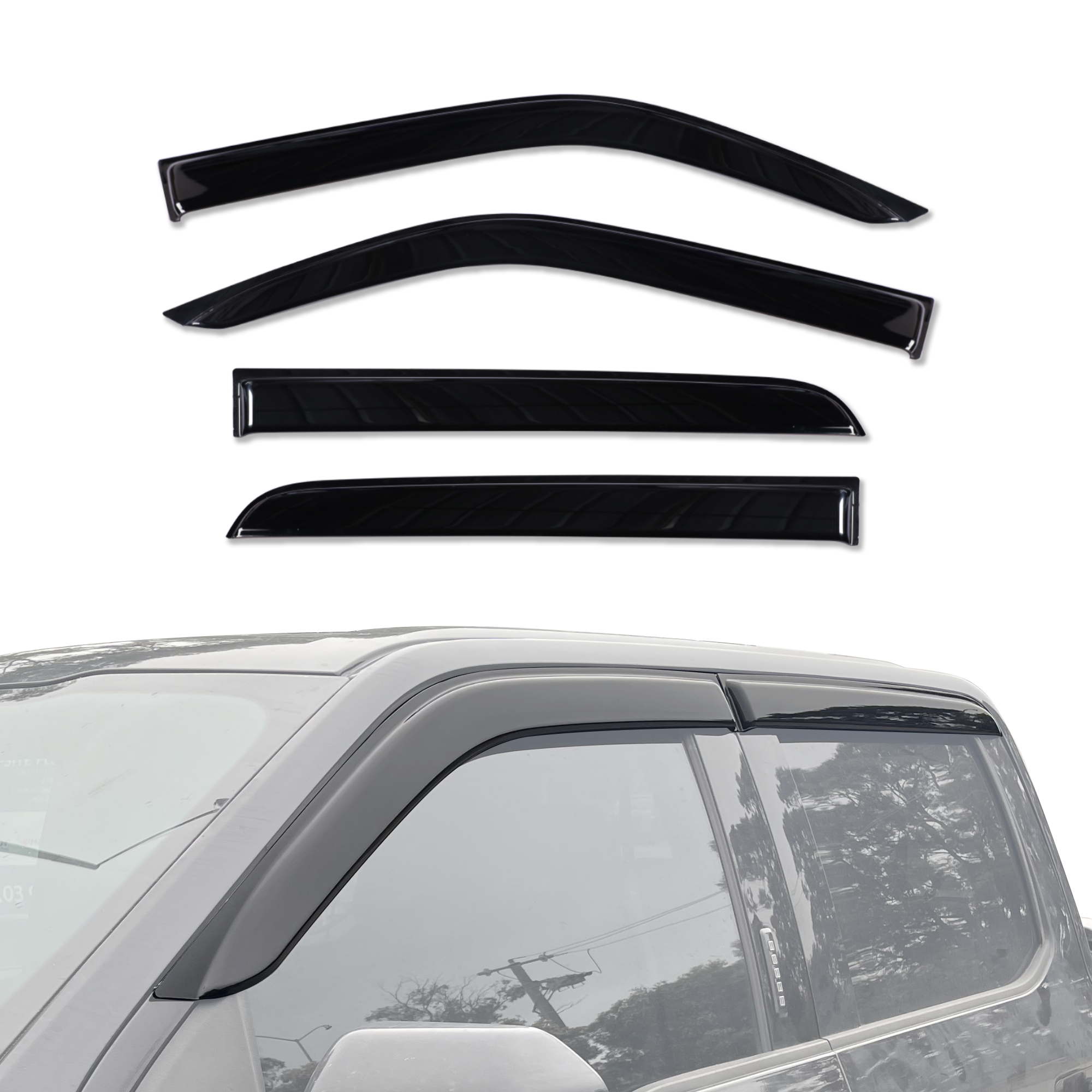 Premium Weather Shields for Ford F150 (2015-2023) | Durable Rain Guards & Window Deflectors | Perfect for Off-Roading & All-Weather Protection