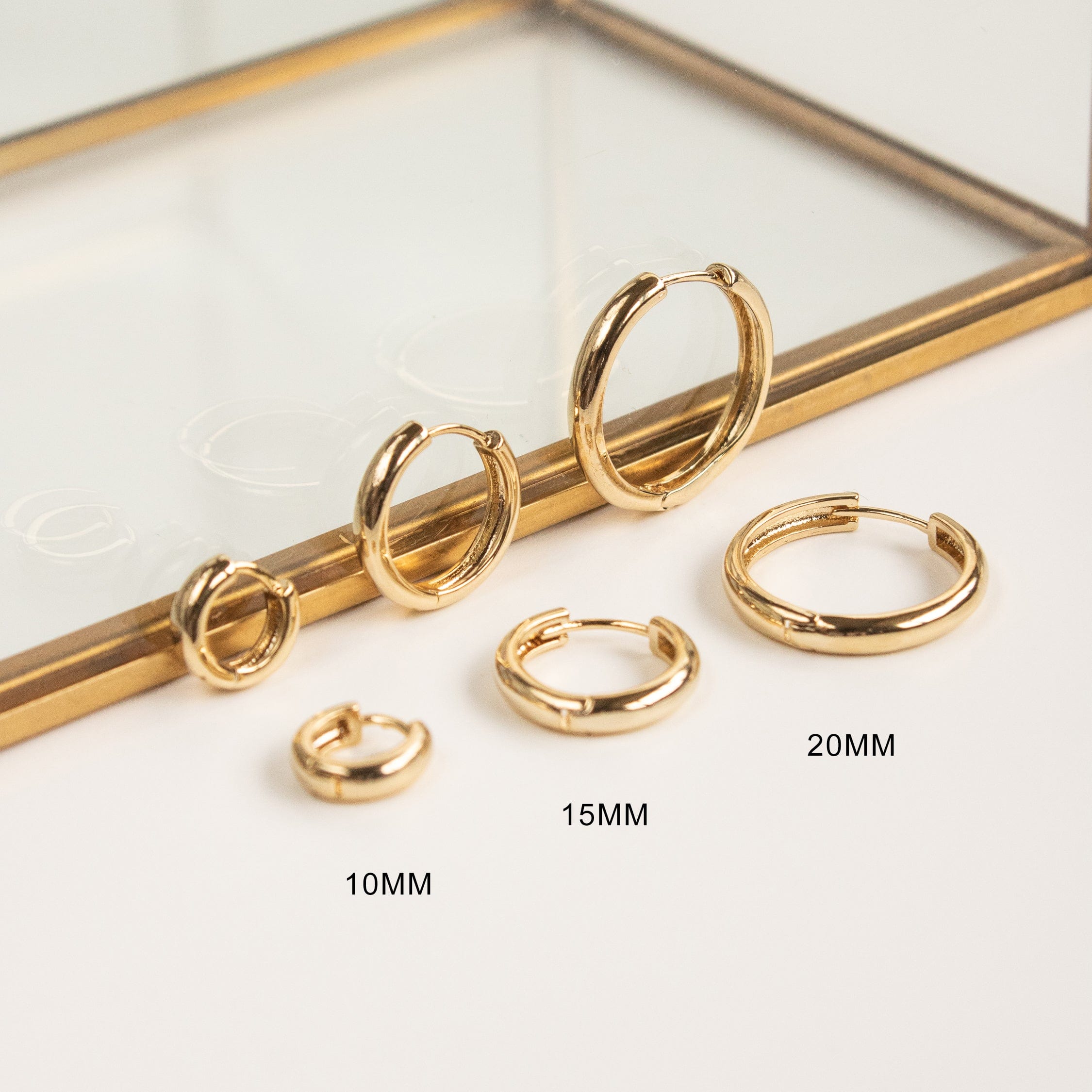 Bea Hoop Earrings for Women - 14K Gold Plated Stainless Steel Dangle Hoops - Trendy Fashion Jewelry for Everyday Wear, Parties & Special Occasions