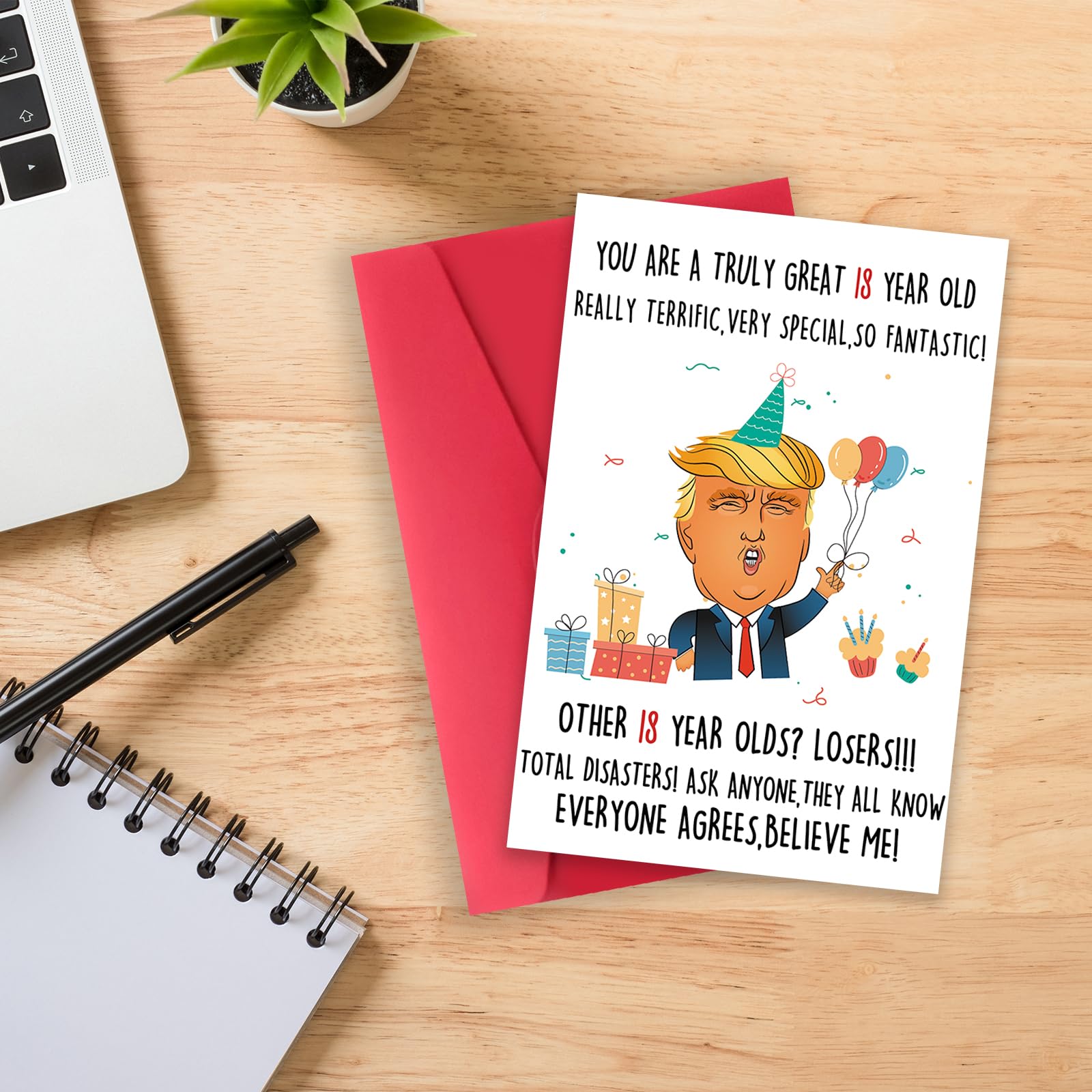 Funny Trump 18th Birthday Card - Humorous Gift for Teens & Adults - Party & Celebration