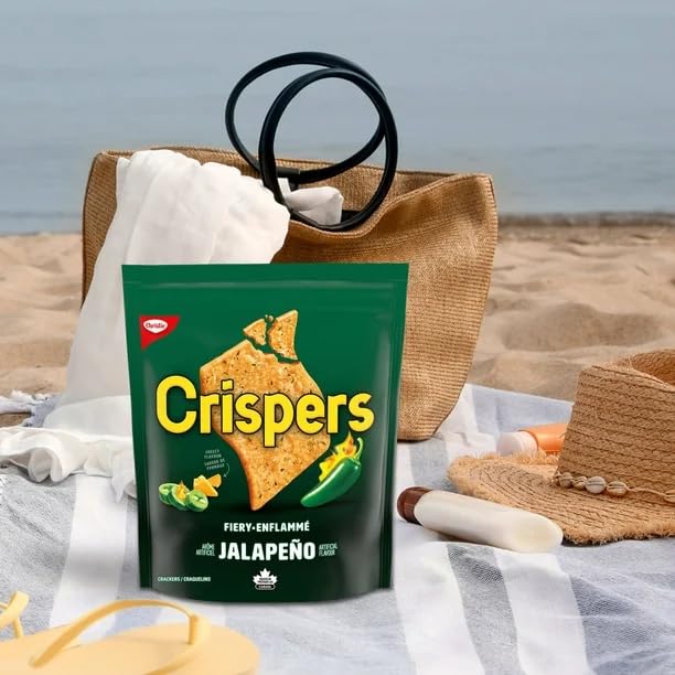 Christie Crispers Fiery Jalapeño Crackers - Spicy Snack, 5.1oz (145g) | Crunchy Pepper Flavored Crackers for Parties, Lunch Boxes & On-the-Go Snacking | Shipped from Canada