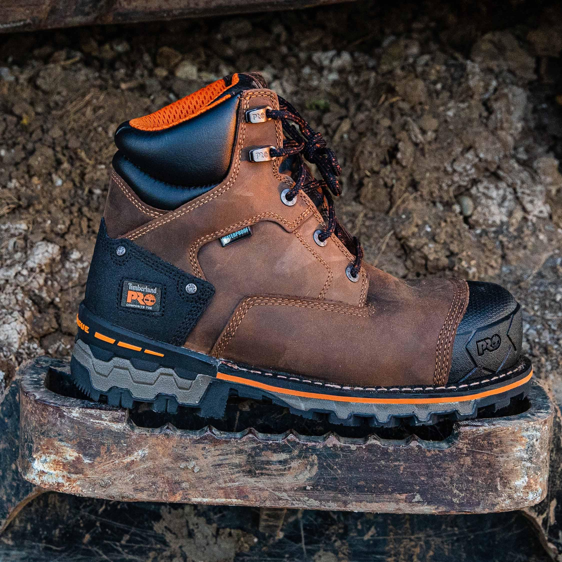 Men's Boondock 6 Composite Toe Waterproof Work Boots - Steel Toe Safety Shoes for Construction, Warehouse & Outdoor Work - Durable & Comfortable Work Boots for Men
