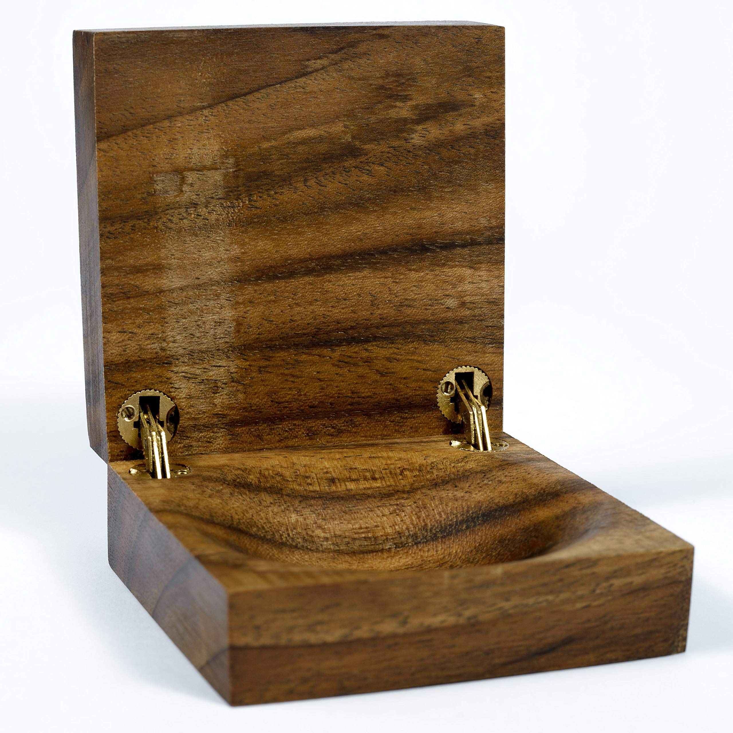 Handmade Ukrainian Wooden Ring Box with Leather Ring Holder - Perfect for Engagement, Wedding & Proposal Jewelry Gifts - Elegant & Durable Keepsake for Couples