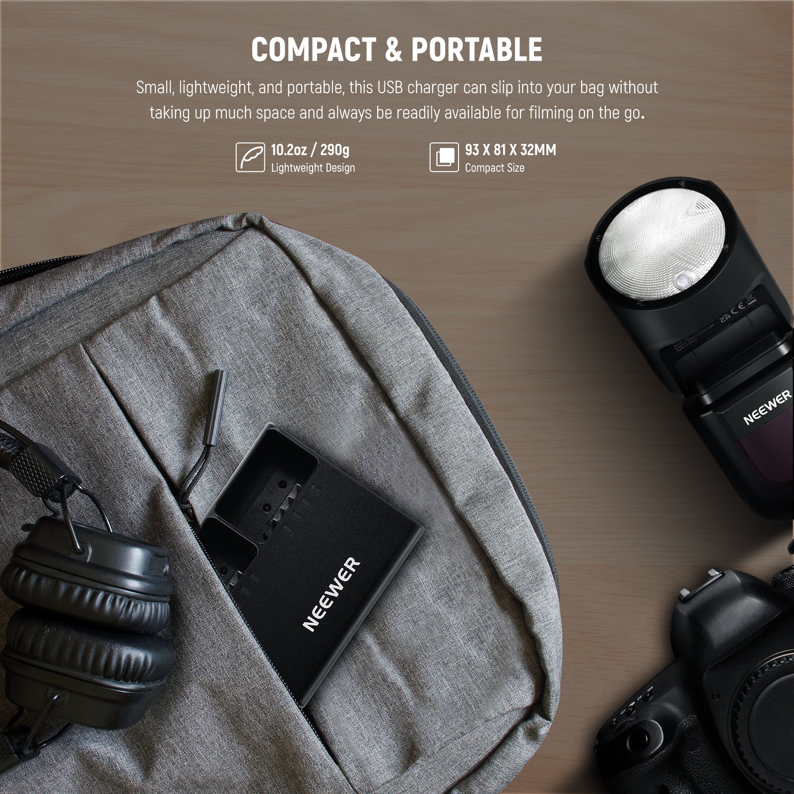 NEEWER NC2 Z1 Dual Slot Battery Charger Kit for Z2 Z1 Z760 Z880 Cameras - Fast Charging & LCD Display - Perfect for Travel, Photography & Professional Use