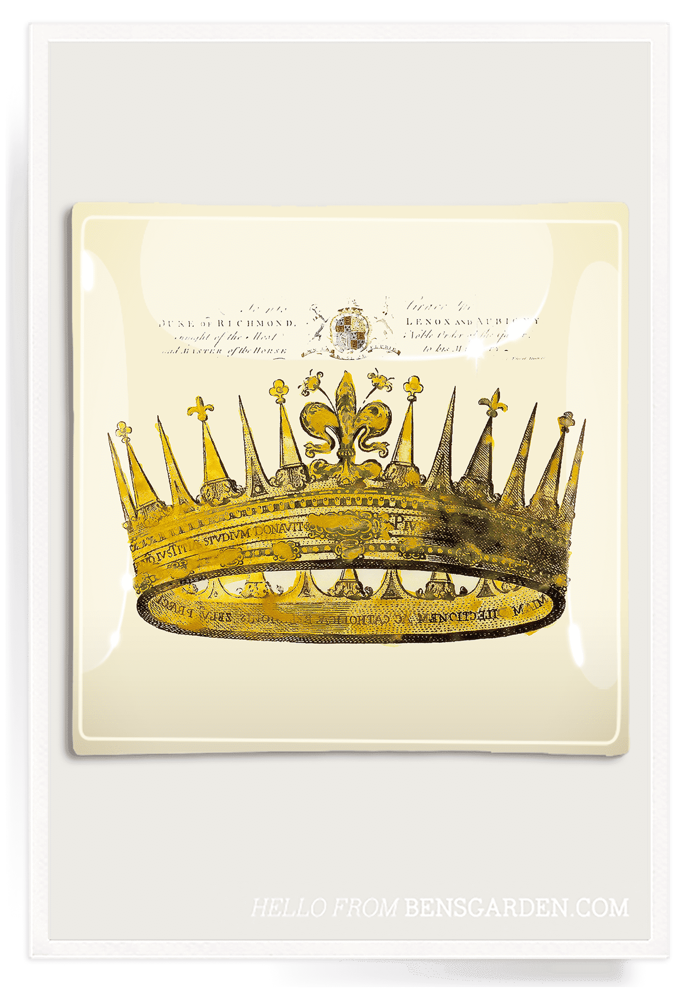 Royal Crown Decoupage Glass Tray - Elegant Serving Tray for Tea Parties, Weddings & Home Decor | Handcrafted Glass Serving Platter for Desserts, Appetizers & Decorative Display