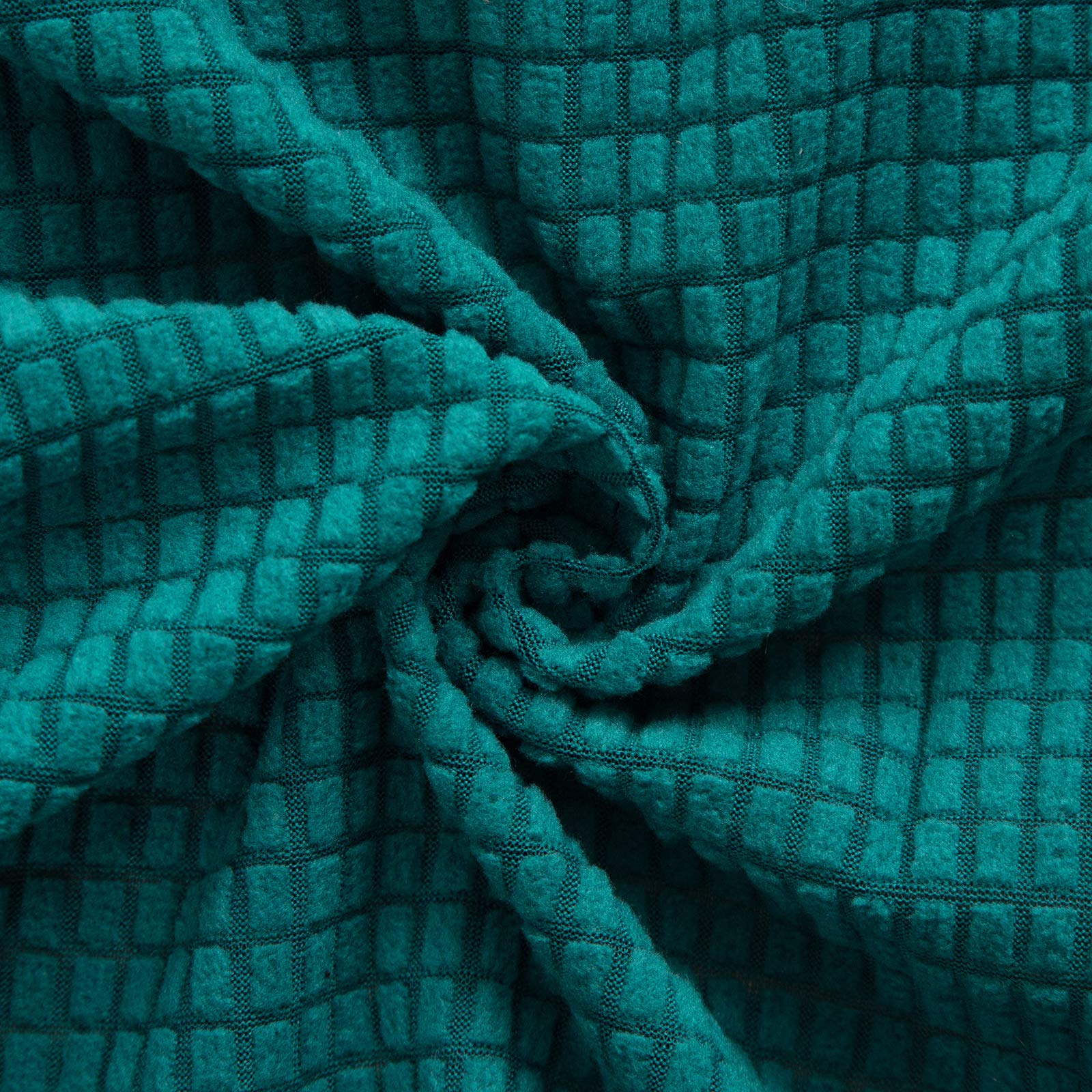 Stretch Shell Chair Covers - Mid Century Modern Jacquard Slipcovers for Armless Chairs, Washable Dining & Living Room Furniture Protector (Set of 4, Teal) | Perfect for Home Decor, Office, Bedroom & Lounge Areas