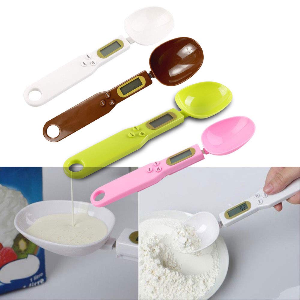 TopHomer White Digital Spoon Scale - 500g/0.1g Precision, Portable Electronic Kitchen Scale with LCD Display for Cooking, Baking, Coffee, and Food Measurement | Perfect for Home, Restaurant & Laboratory Use