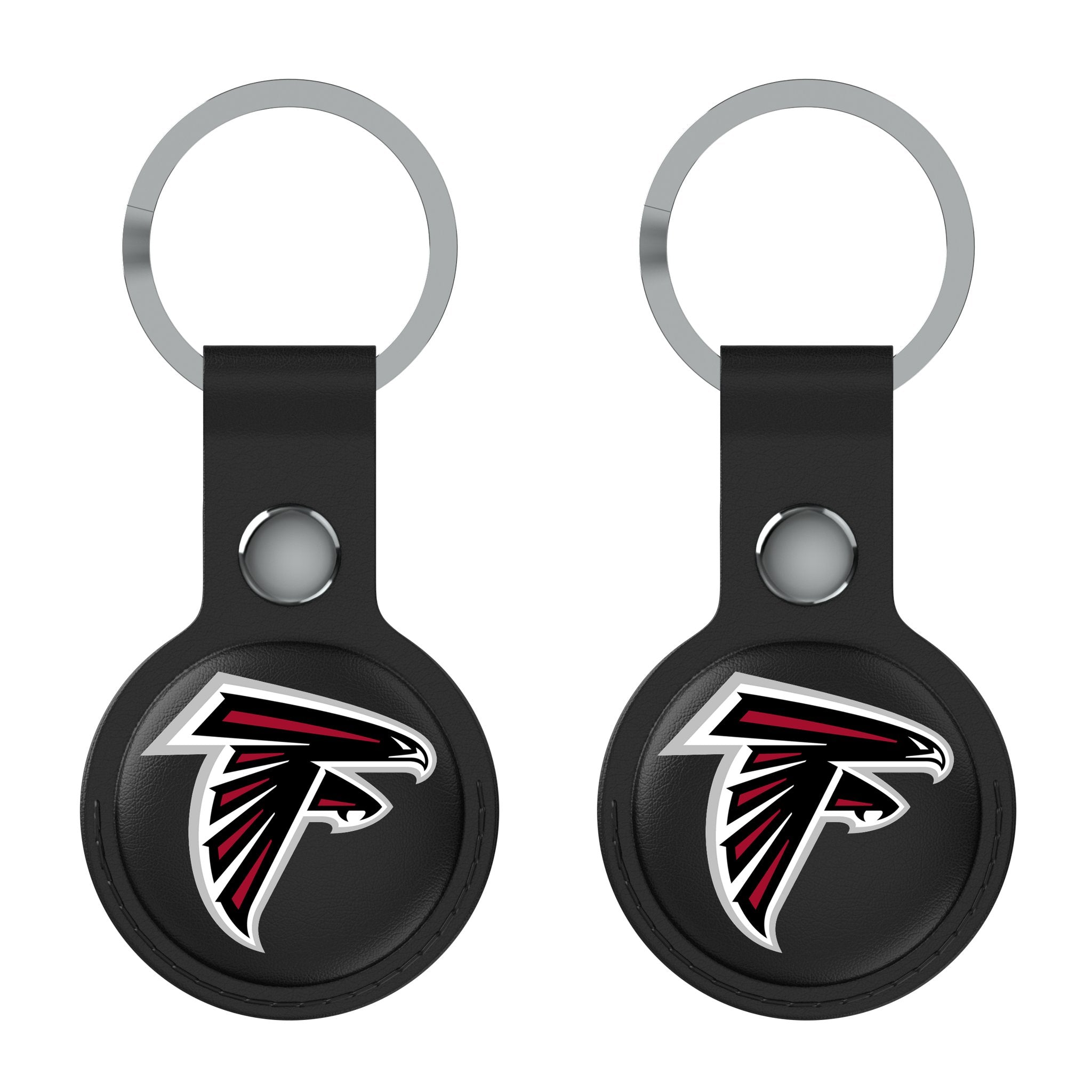 Atlanta Falcons Logo Black AirTag Holder 2 Pack - Secure & Stylish NFC Tracker Case for Keys, Wallets & Bags - Perfect for Falcons Fans & NFL Enthusiasts