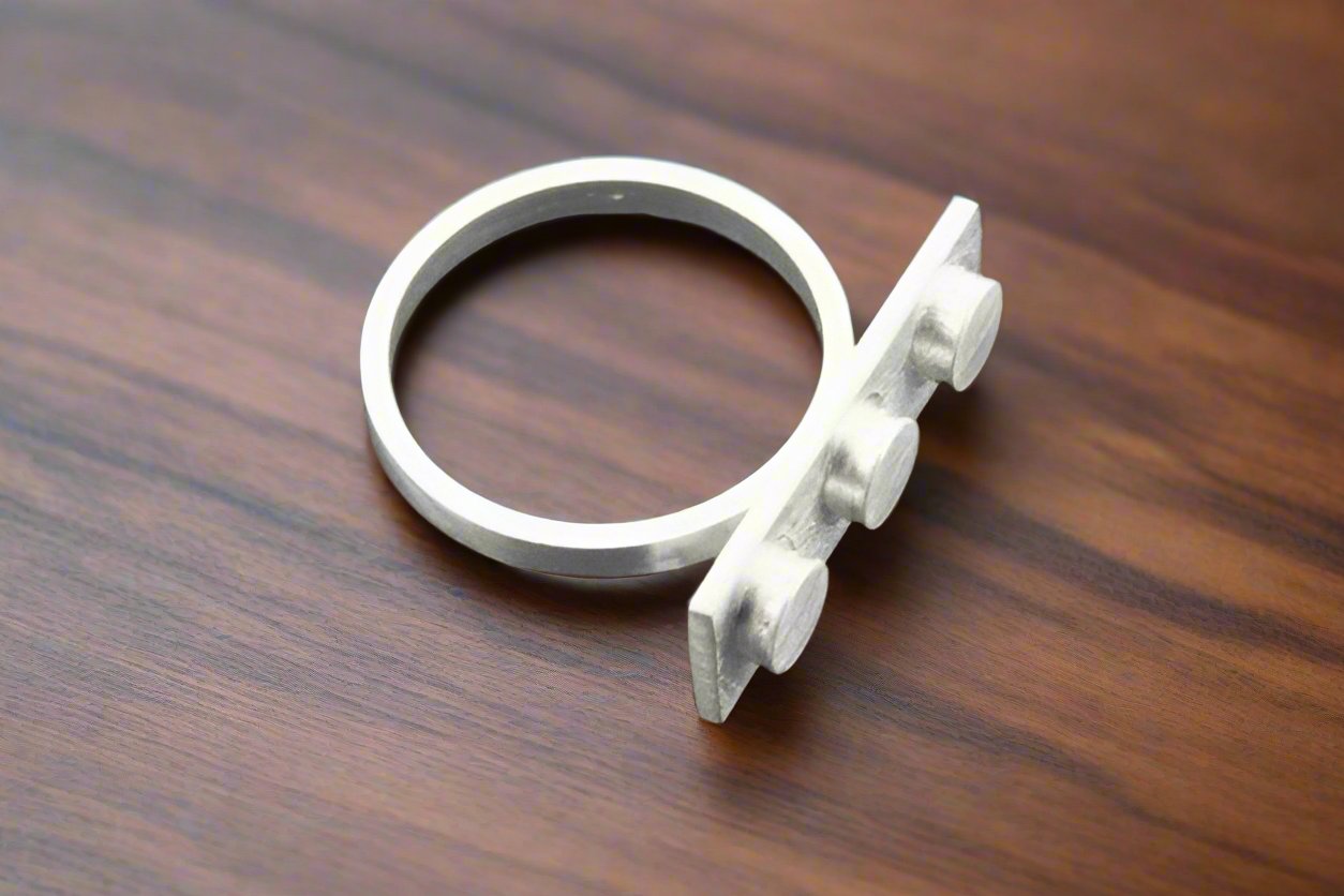 Sterling Silver Lego Ring - Unique Custom Jewelry for Lego Fans & Collectors - Perfect Gift for Birthdays, Anniversaries & Special Occasions