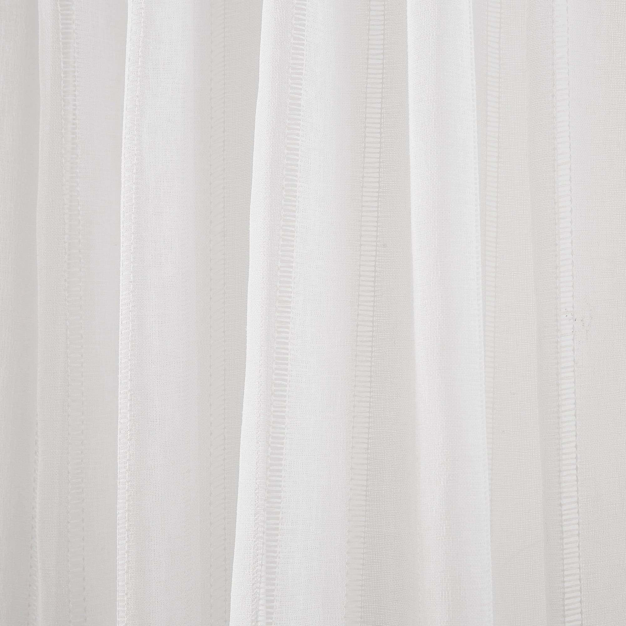 Calia Textured Stripe Sheer Window Curtain Panels - Light Filtering Privacy Drapes for Living Room & Bedroom