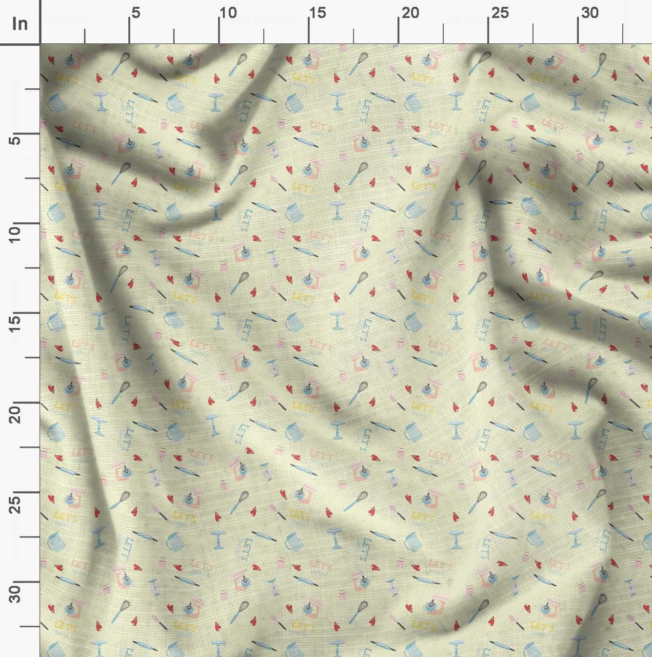 Soimoi Moss Georgette Yellow Fabric by The Yard - 42 Inch Wide Printed Fabric for Baking & Kitchen Textiles - Whimsical Patterns for Baking Enthusiasts - Perfect for Aprons, Table Runners & DIY Crafts