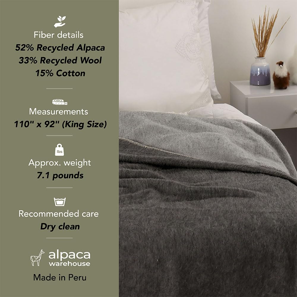 Premium Thick Alpaca Wool Blanket - Heavyweight Warm & Soft Peruvian Alpaca Throw - King Size (Olive Green/Soft Camel) - Perfect for Camping, Outdoor Adventures & Cozy Indoor Use
