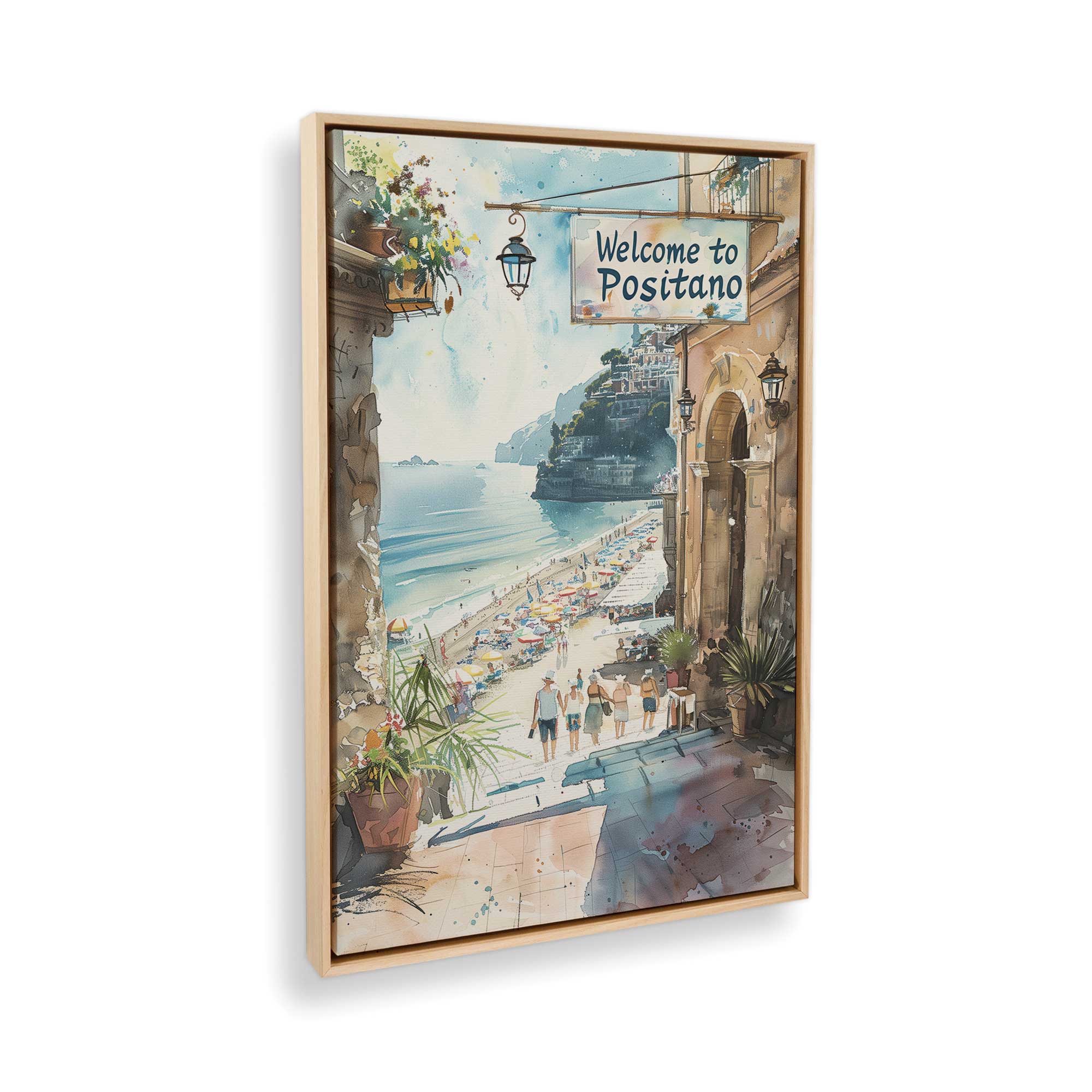 Coastal Greeting v1 Canvas Wall Art Print - Beach House Decor, Ocean Themed Living Room Wall Decor, Perfect for Home, Office & Gift Giving