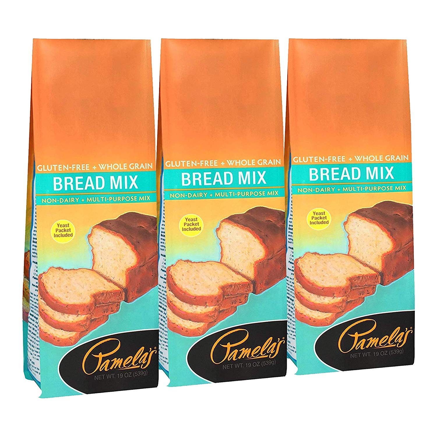 Pamela's Products Gluten-Free Bread Mix - 19 oz (Pack of 3) | Easy Homemade Bread for Celiac & Gluten Sensitivity | Perfect for Sandwiches, Toast & Family Baking
