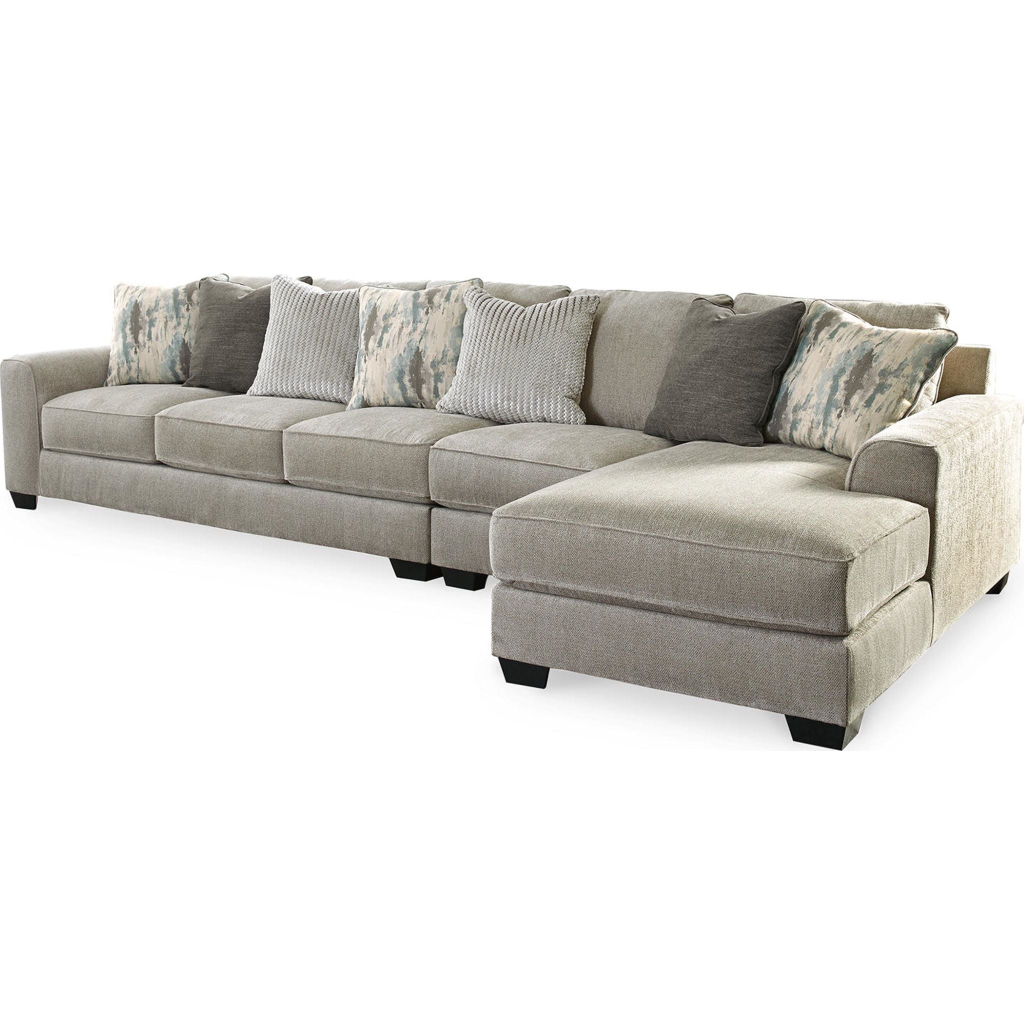 Ardsley 3-Piece Sectional Sofa with Chaise Lounge - Modern L-Shaped Couch for Living Room, Family Room & Home Theater - Soft Fabric Upholstery & Sturdy Frame