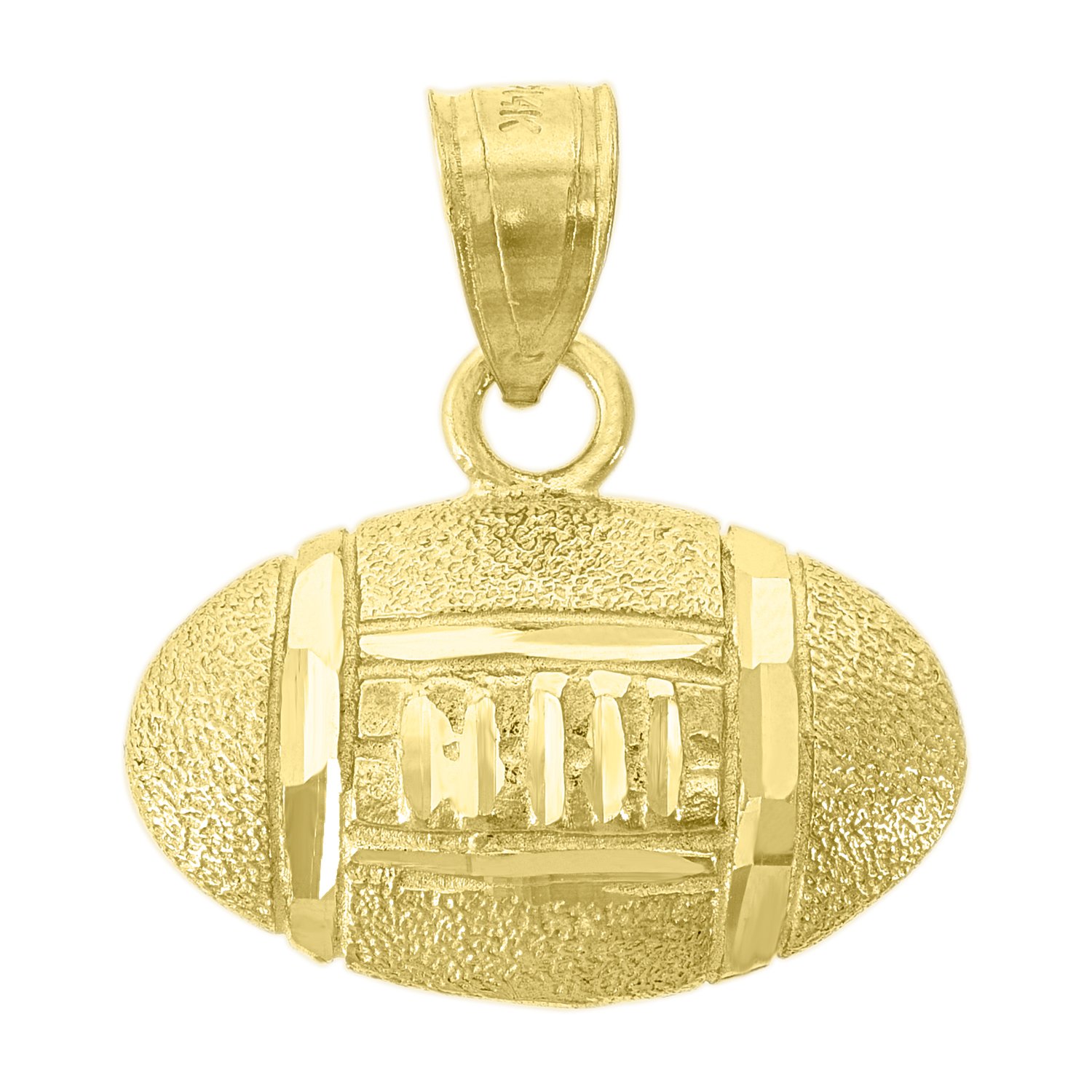 14Kt Yellow Gold Men's DC Rugby American Football Pendant Charm - Perfect for Gifts, Sports Fans & Jewelry Collectors