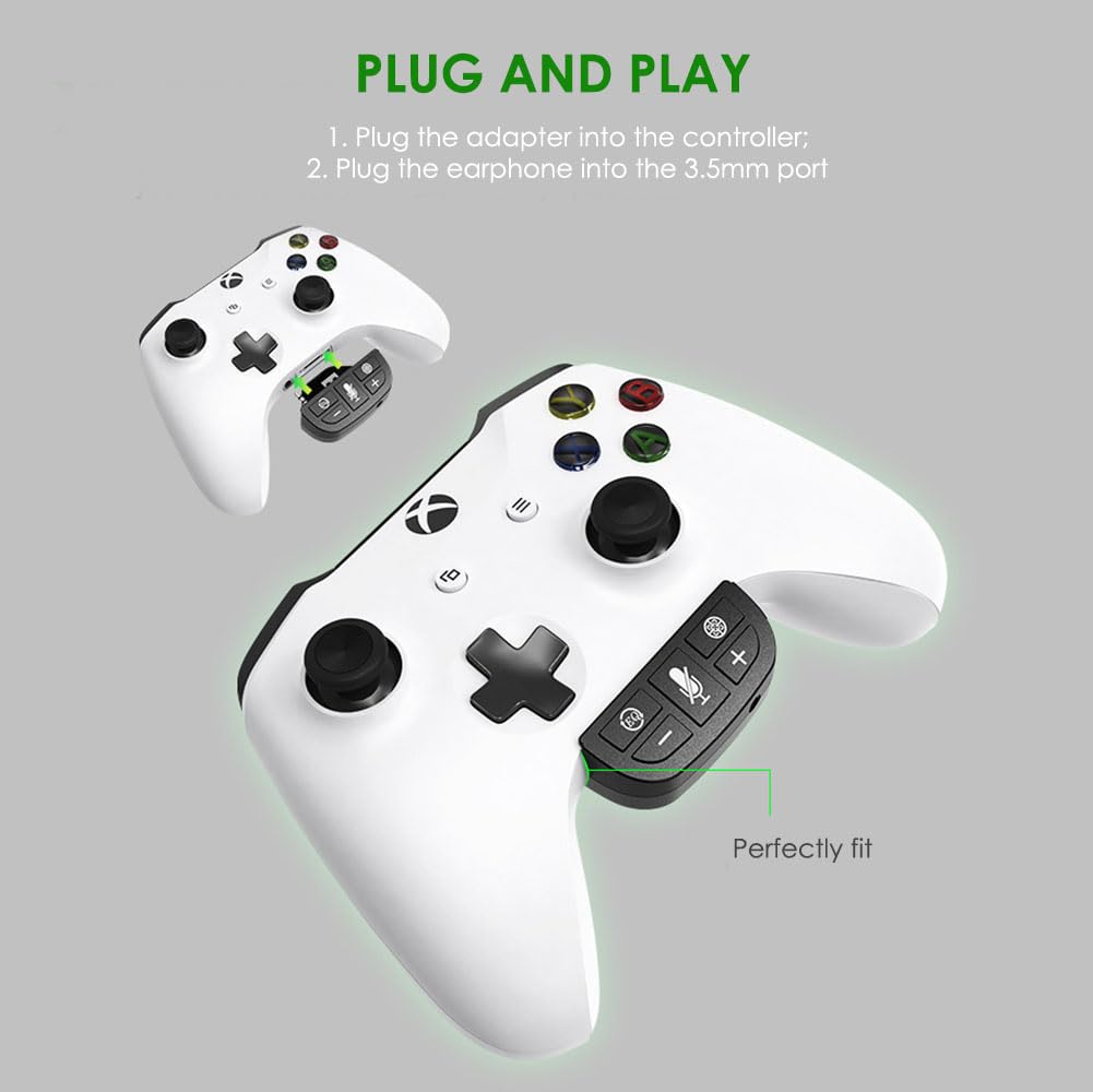 Xbox One Stereo Headset Adapter - Game Audio & Mic Headphone Converter for Enhanced Gaming Experience | Compatible with Xbox One Controllers & Gaming Headsets | Perfect for Online Multiplayer, Streaming & Competitive Gaming
